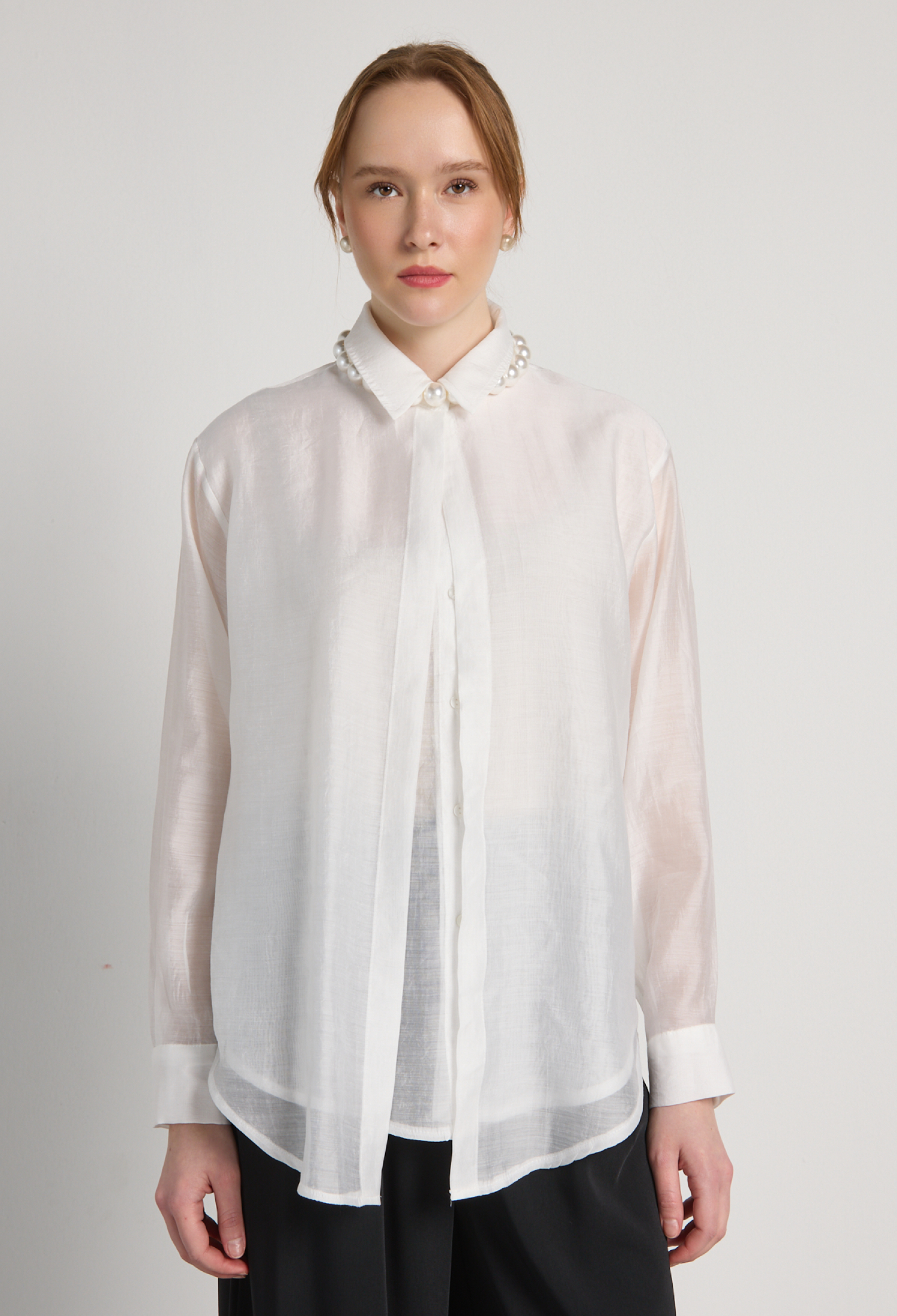 White Elegant Buttoned Polo Neck Shirt - Brand: First Angels - Women & Kids, Baby Clothes Wholesale - TheBS Women