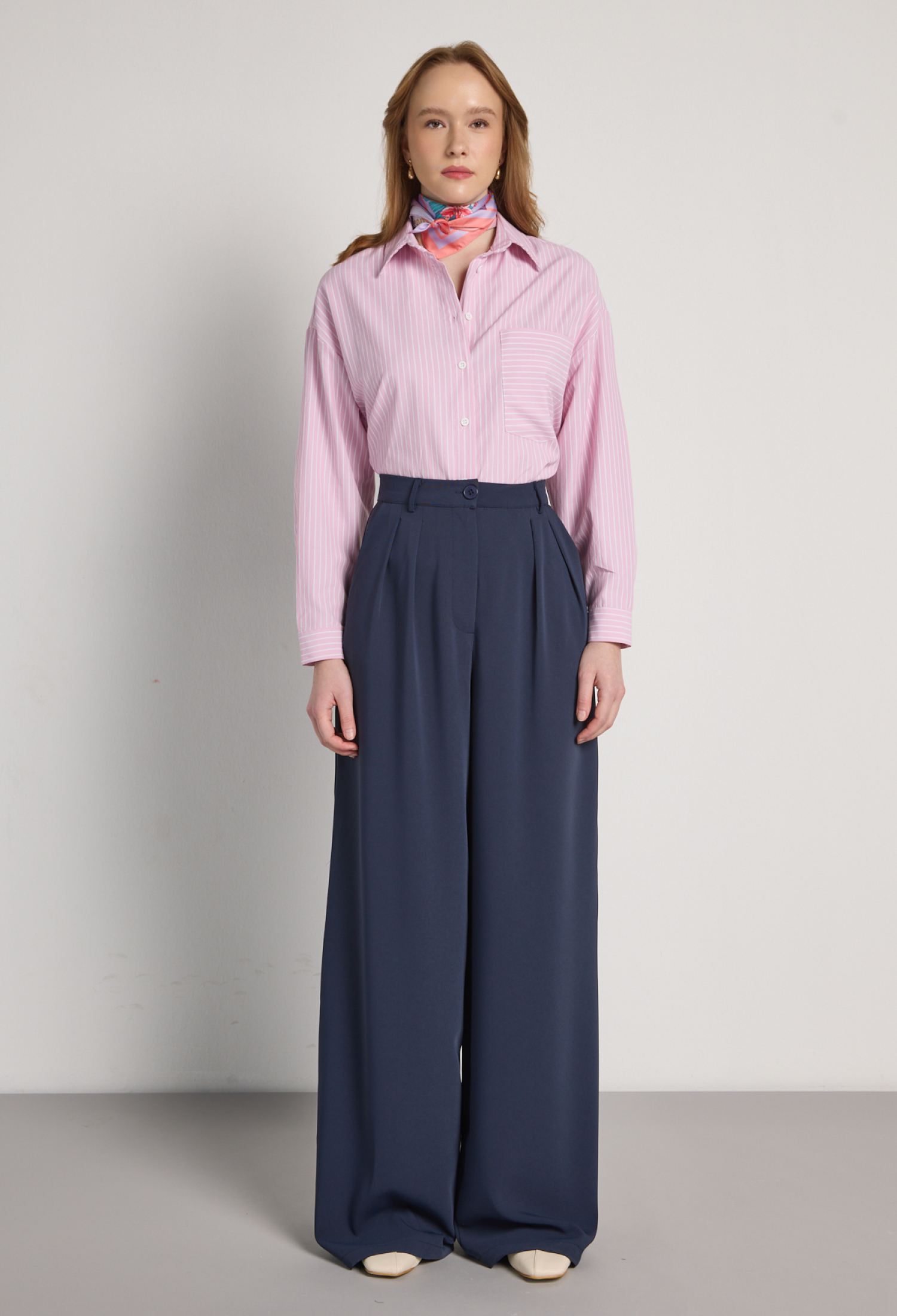 Navy Blue Pants Palazzo Wide Leg High Waist Formal - Brand: First Angels - Women & Kids, Baby Clothes Wholesale - TheBS Women