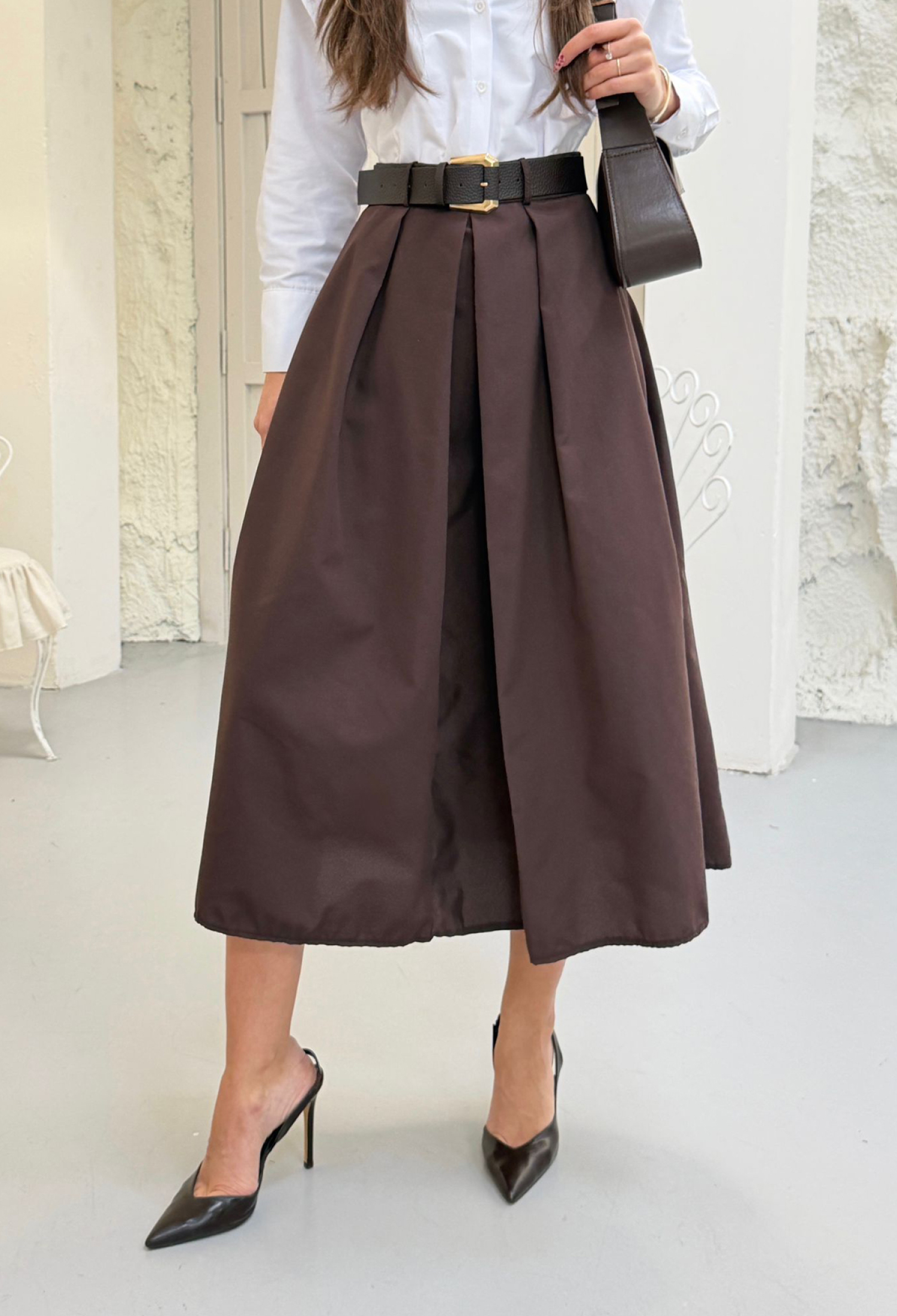 ElegantPleated Midi Skirt - Brand: Mode Roy - Women & Kids, Baby Clothes Wholesale - TheBS Women
