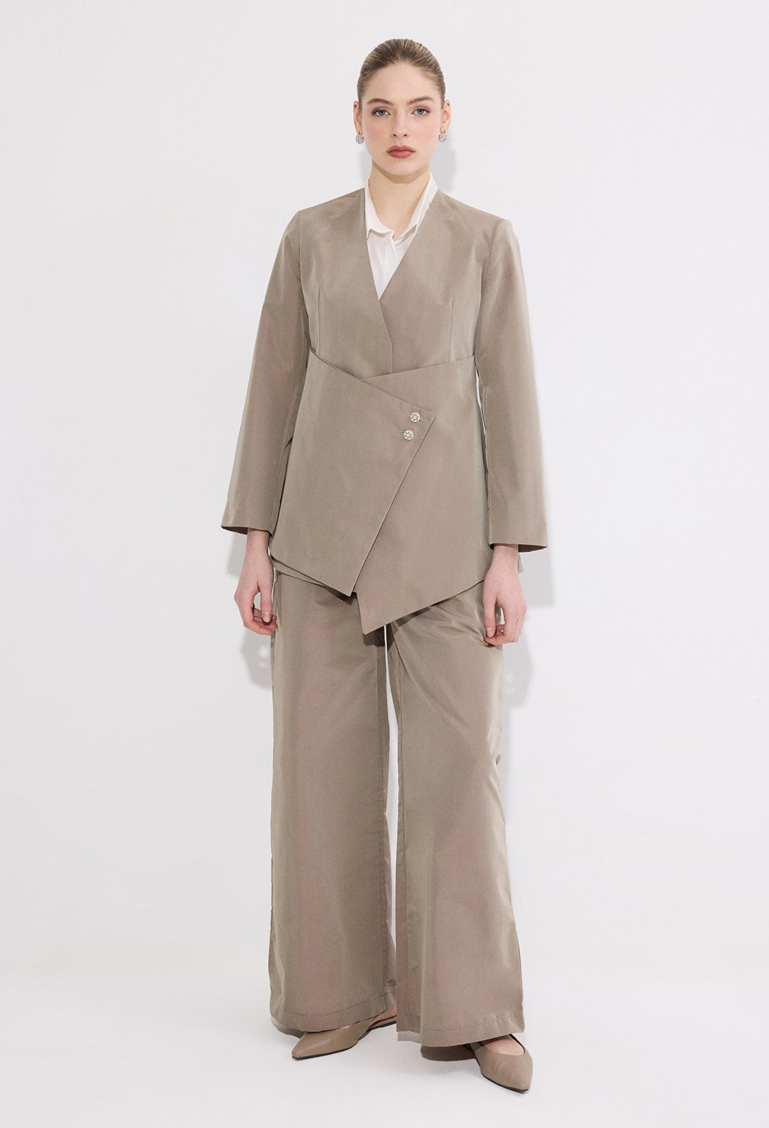 Beige Formal Elegant Suit - Brand: Touche Prive - Women & Kids, Baby Clothes Wholesale - TheBS Women