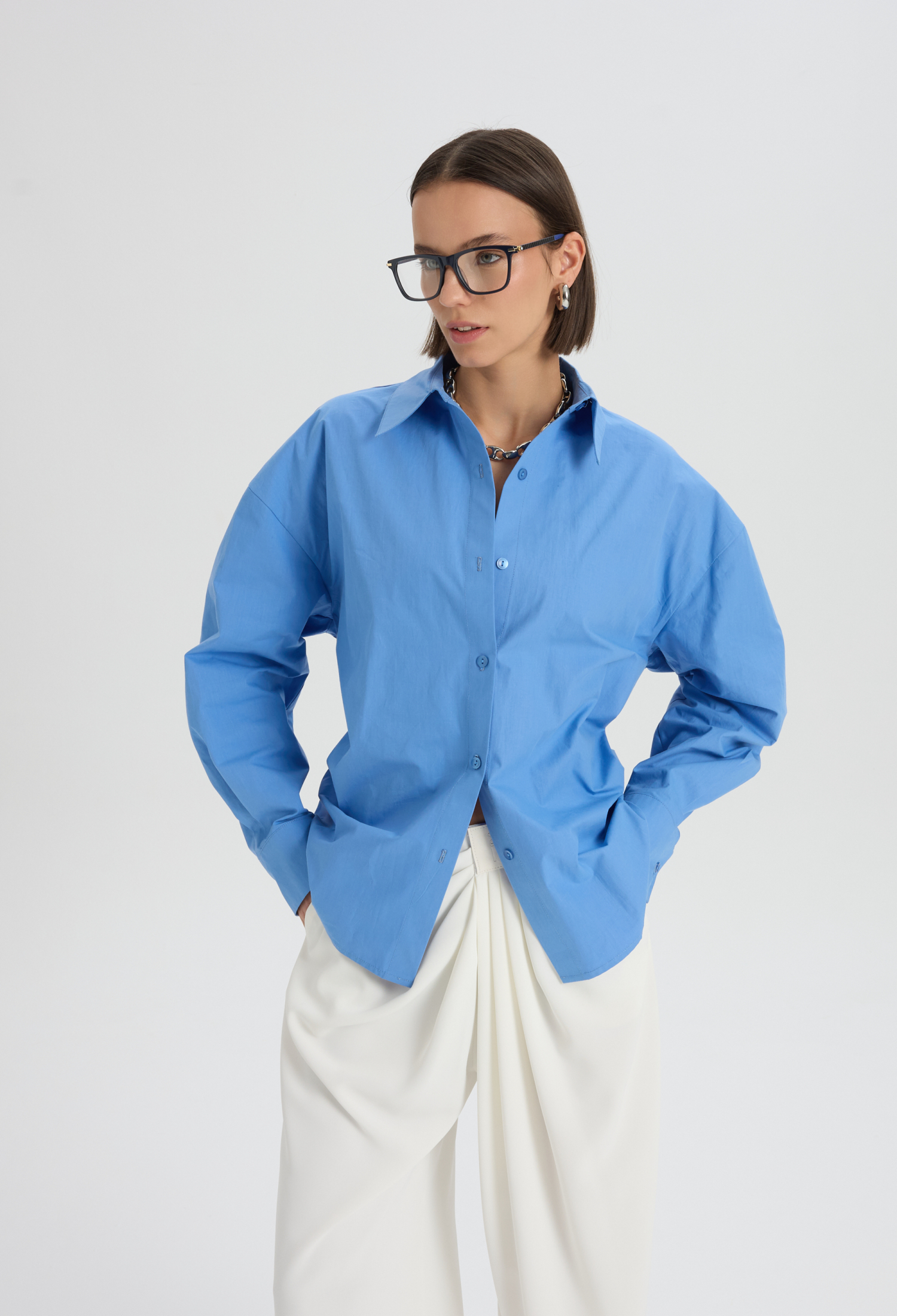 Polo Neck Oversized Fit Shirt - Brand: Mai Collection - Women & Kids, Baby Clothes Wholesale - TheBS Women