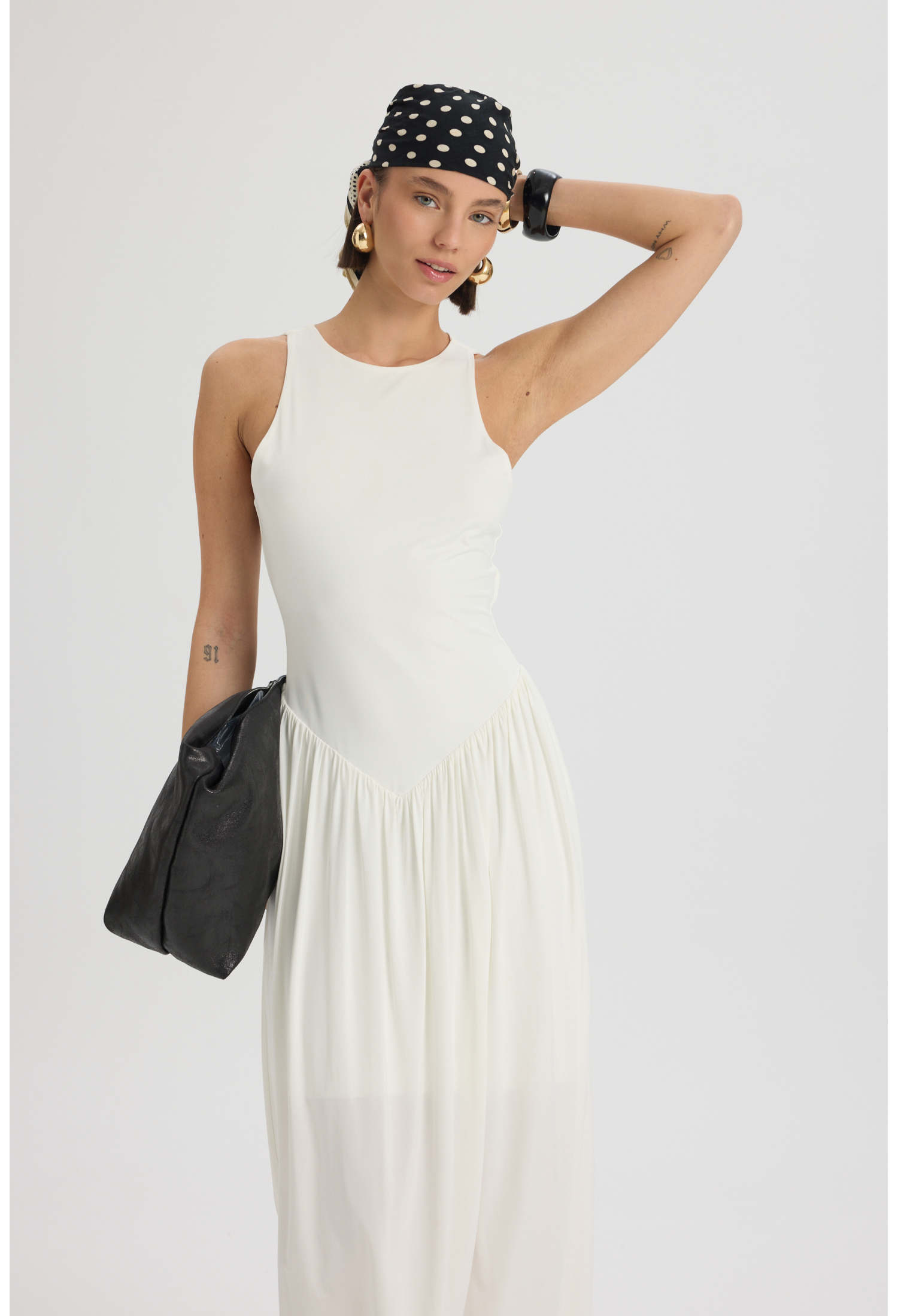 White Sleeveless Fit And Flare Maxi Dress - Brand: Mai Collection - Women & Kids, Baby Clothes Wholesale - TheBS Women