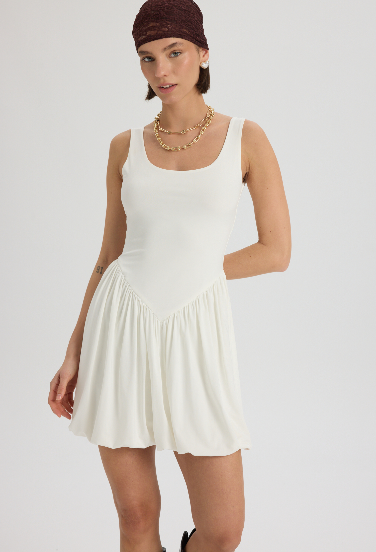 White Sleeveless Fit And Flare Mini Dress - Brand: Mai Collection - Women & Kids, Baby Clothes Wholesale - TheBS Women