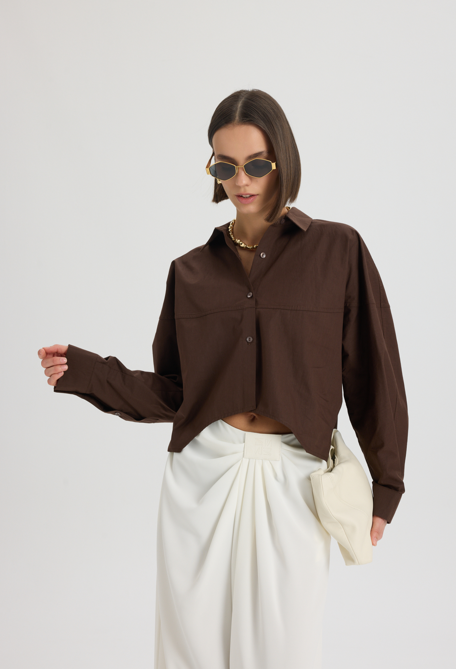 Oversized Casual Shirt With Notched Neck - Brand: Mai Collection - Women & Kids, Baby Clothes Wholesale - TheBS Women