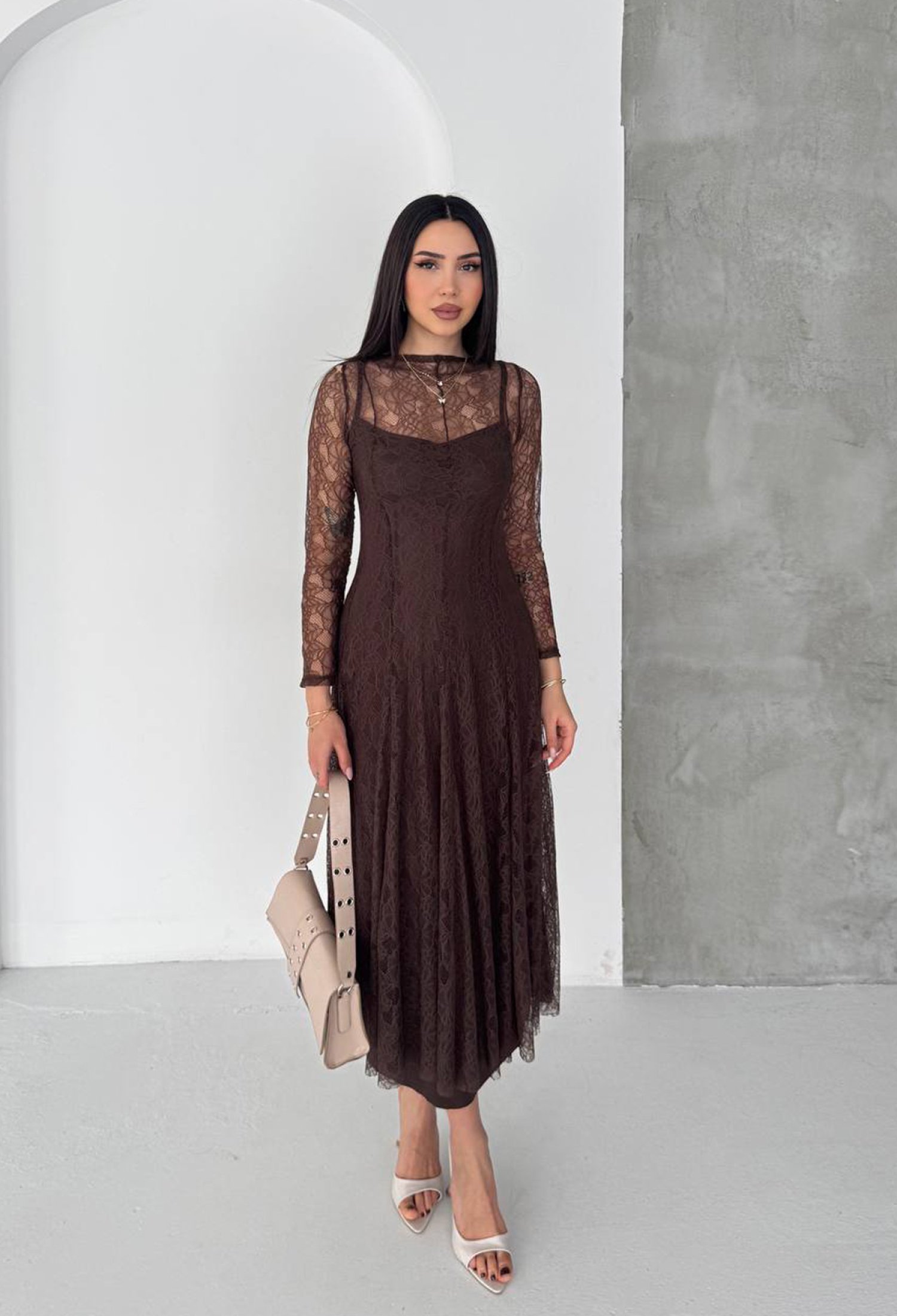 ElegantSlip Dress With Long Sleeves - Brand: Mode Roy - Women & Kids, Baby Clothes Wholesale - TheBS Women