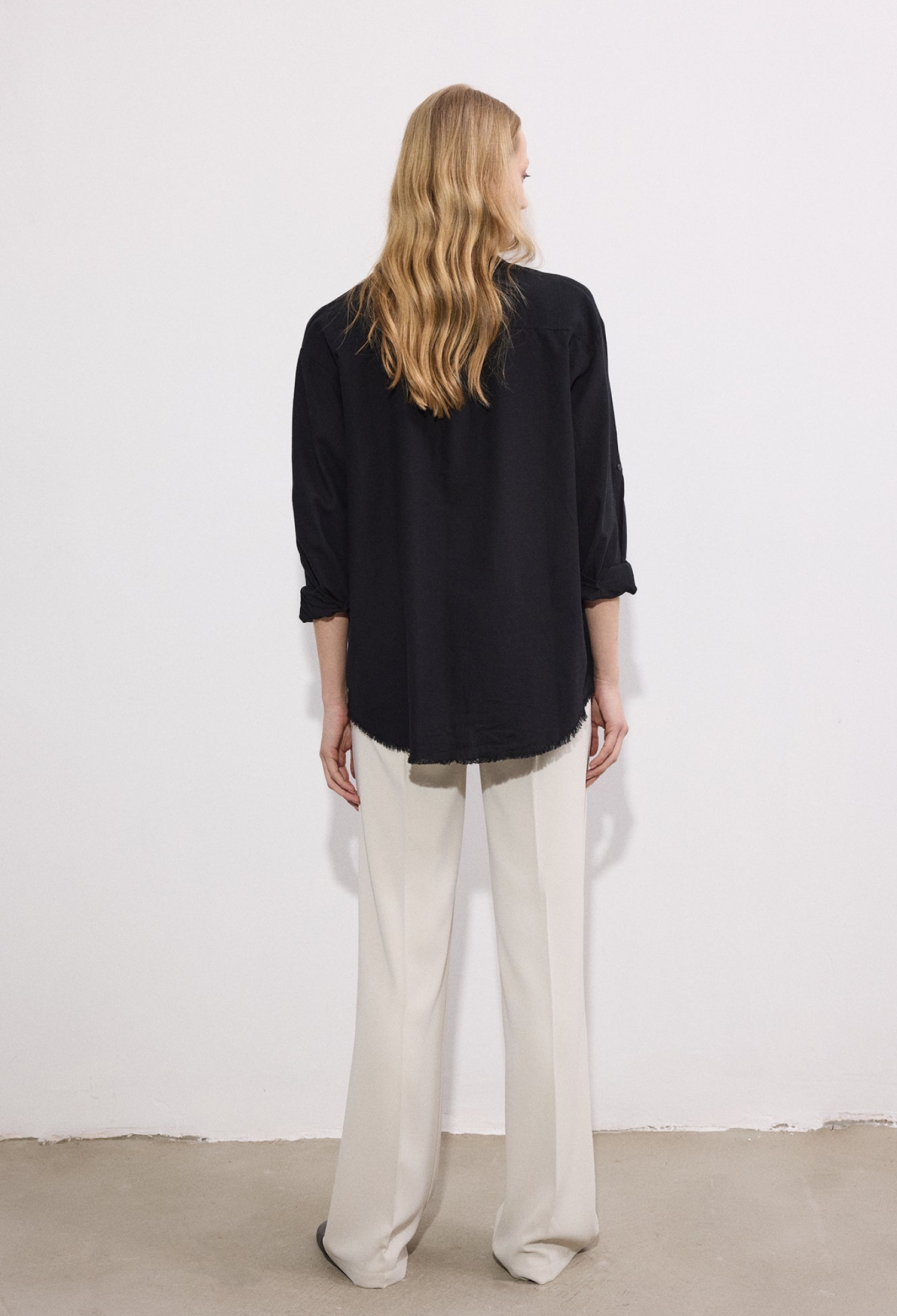 Oversized Fit Buttoned Shirt With Notched Neck - Brand: Touche Prive - Women & Kids, Baby Clothes Wholesale - TheBS Women