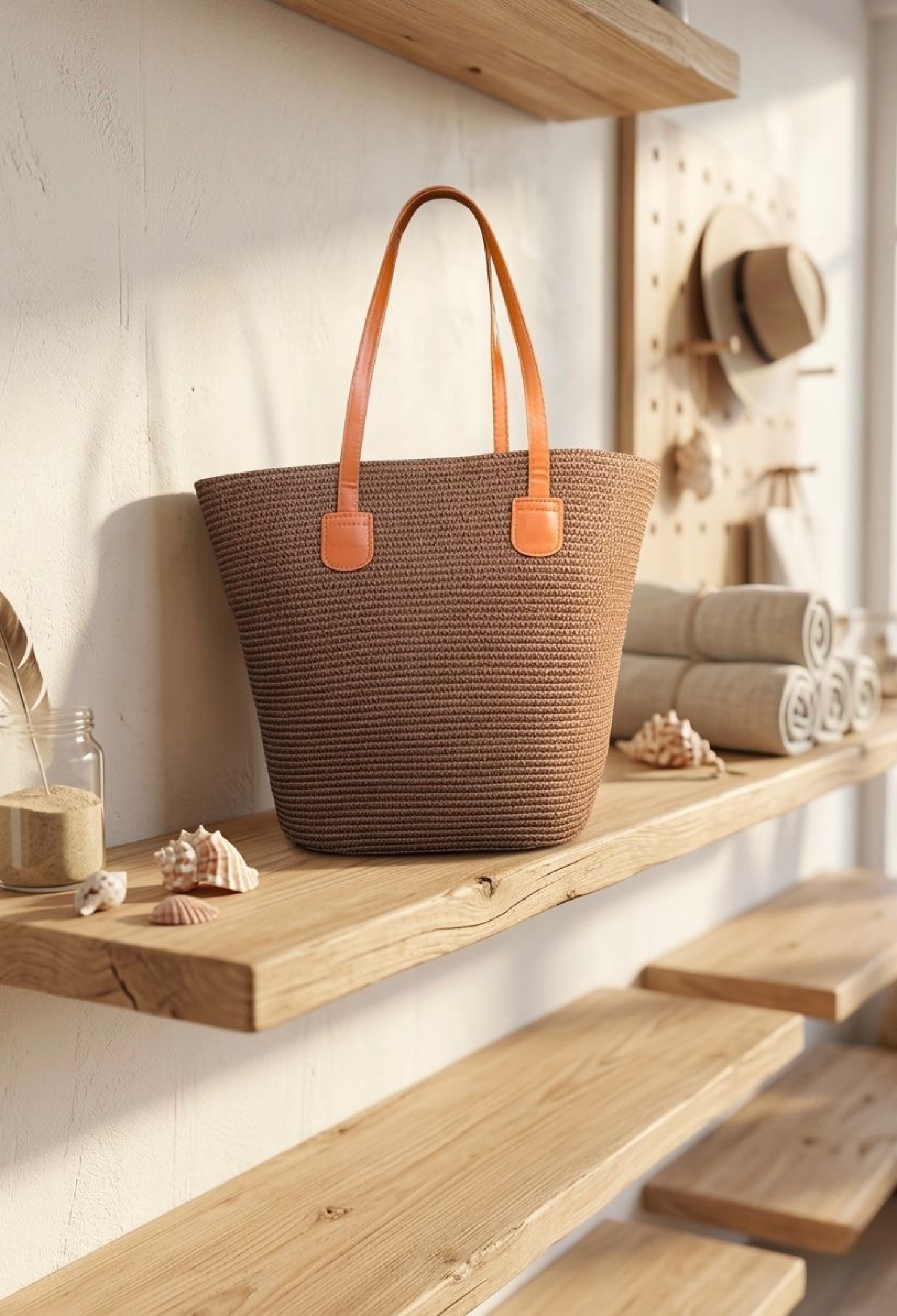 Straw Bag - Brown - Brand: Axesoire - Women & Kids, Baby Clothes Wholesale - TheBS Women