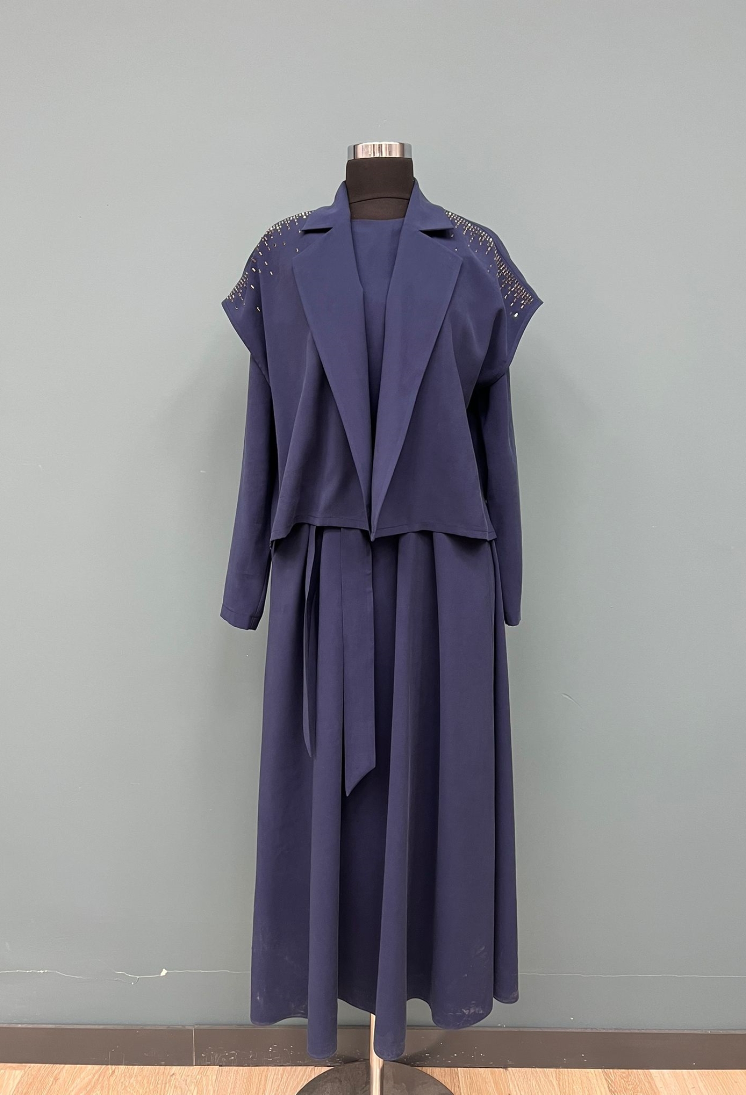 Elegant Modest Navy Blue Jacket Dress - Brand: Puane - Women & Kids, Baby Clothes Wholesale - TheBS Women