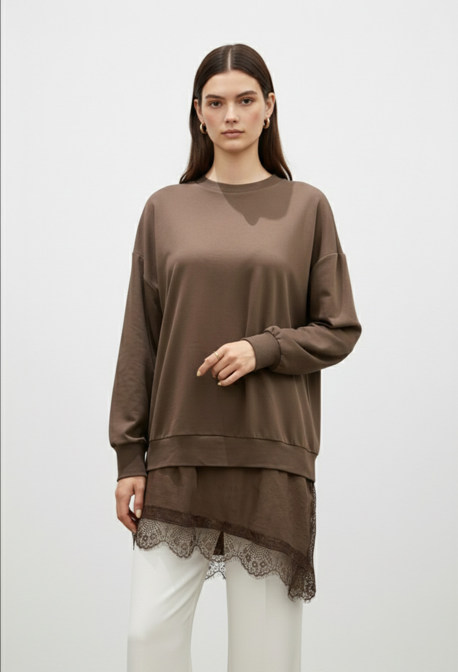 Casual Oversized Tunic With Round Neck - Brand: Puane - Women & Kids, Baby Clothes Wholesale - TheBS Women