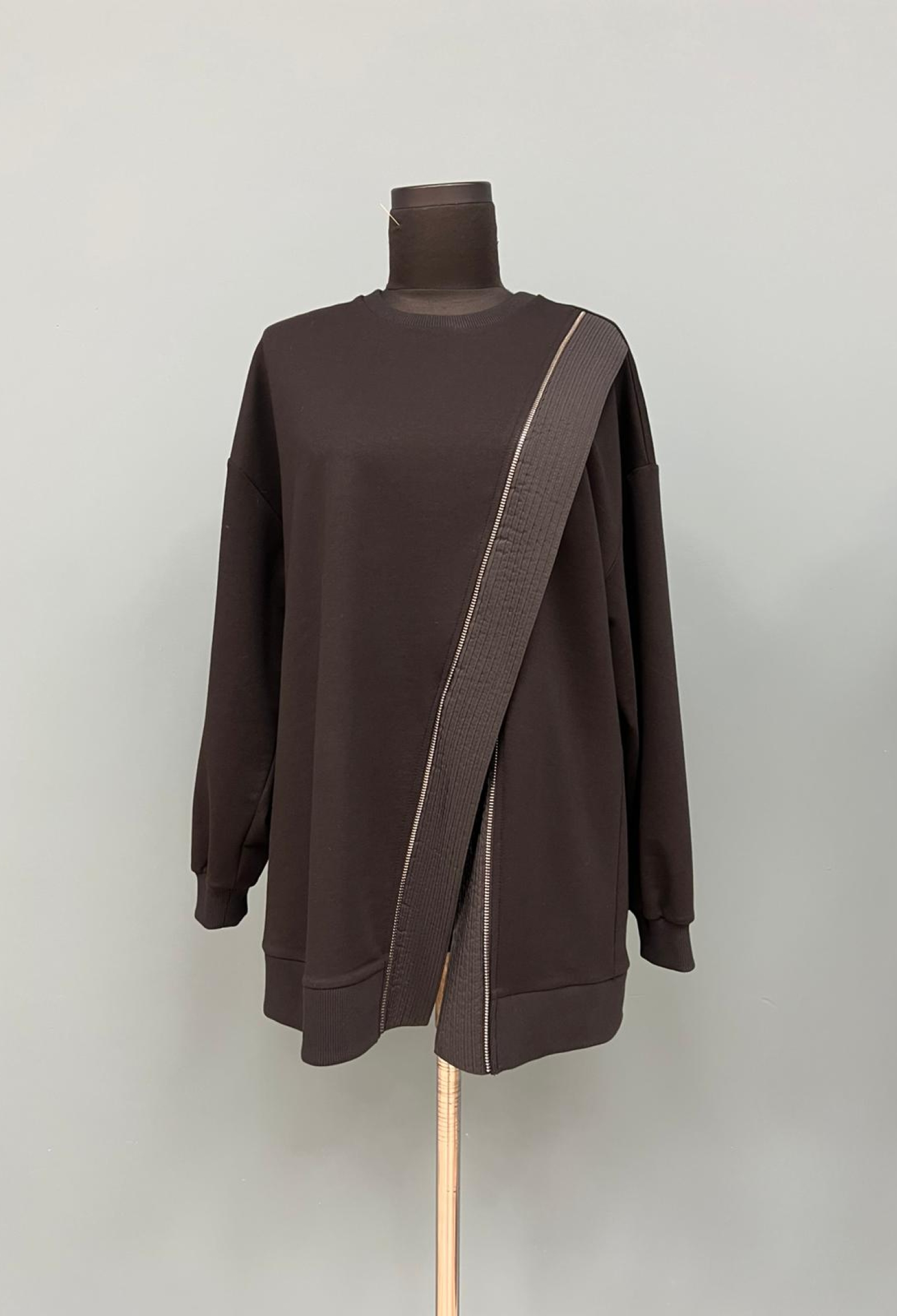 Tunic Oversized Fit With Zip Up Crew Neck - Brand: Puane - Women & Kids, Baby Clothes Wholesale - TheBS Women