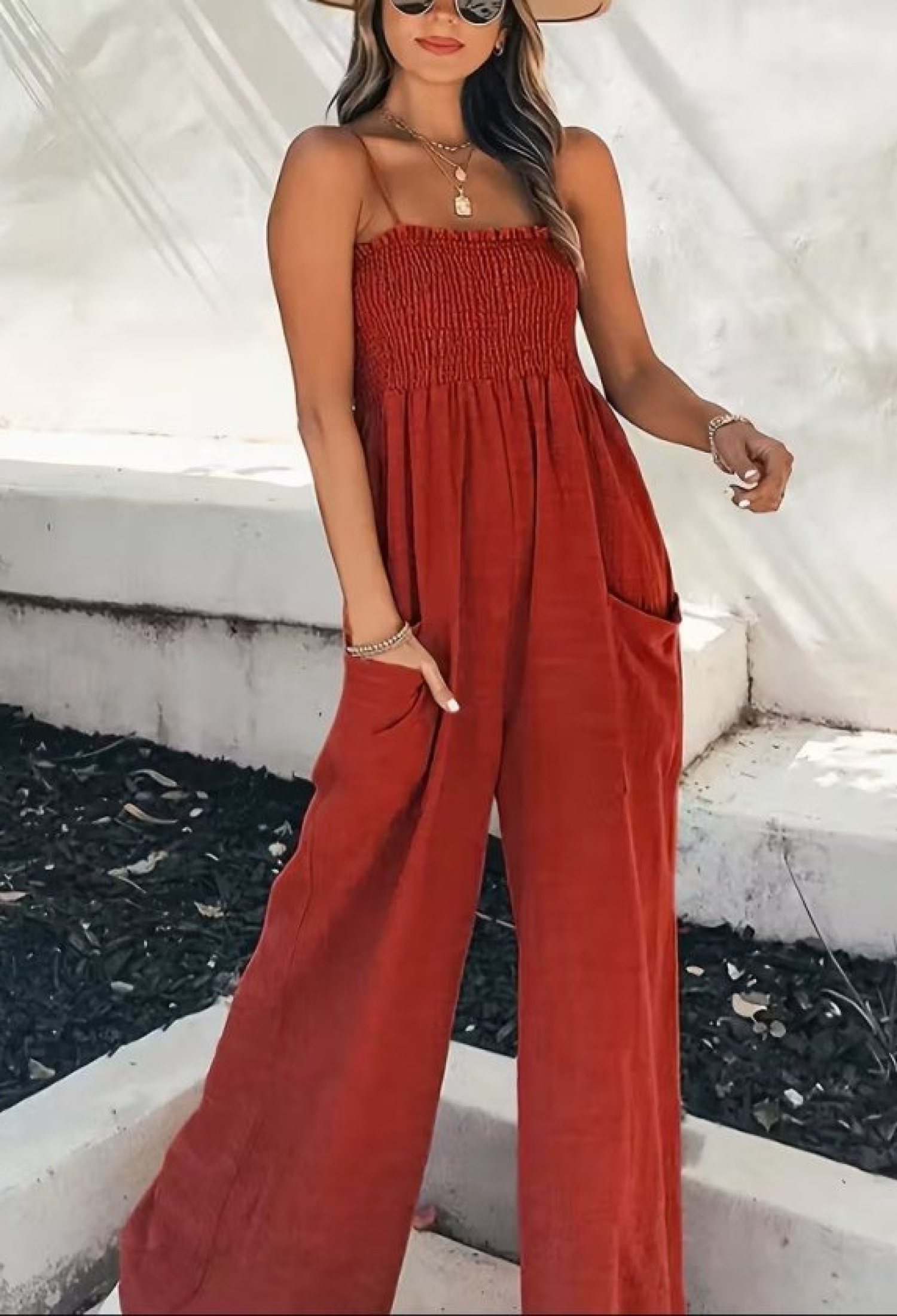 Sleeveless Square Neck Casual Jumpsuit - Brand: Janes - Women & Kids, Baby Clothes Wholesale - TheBS Women