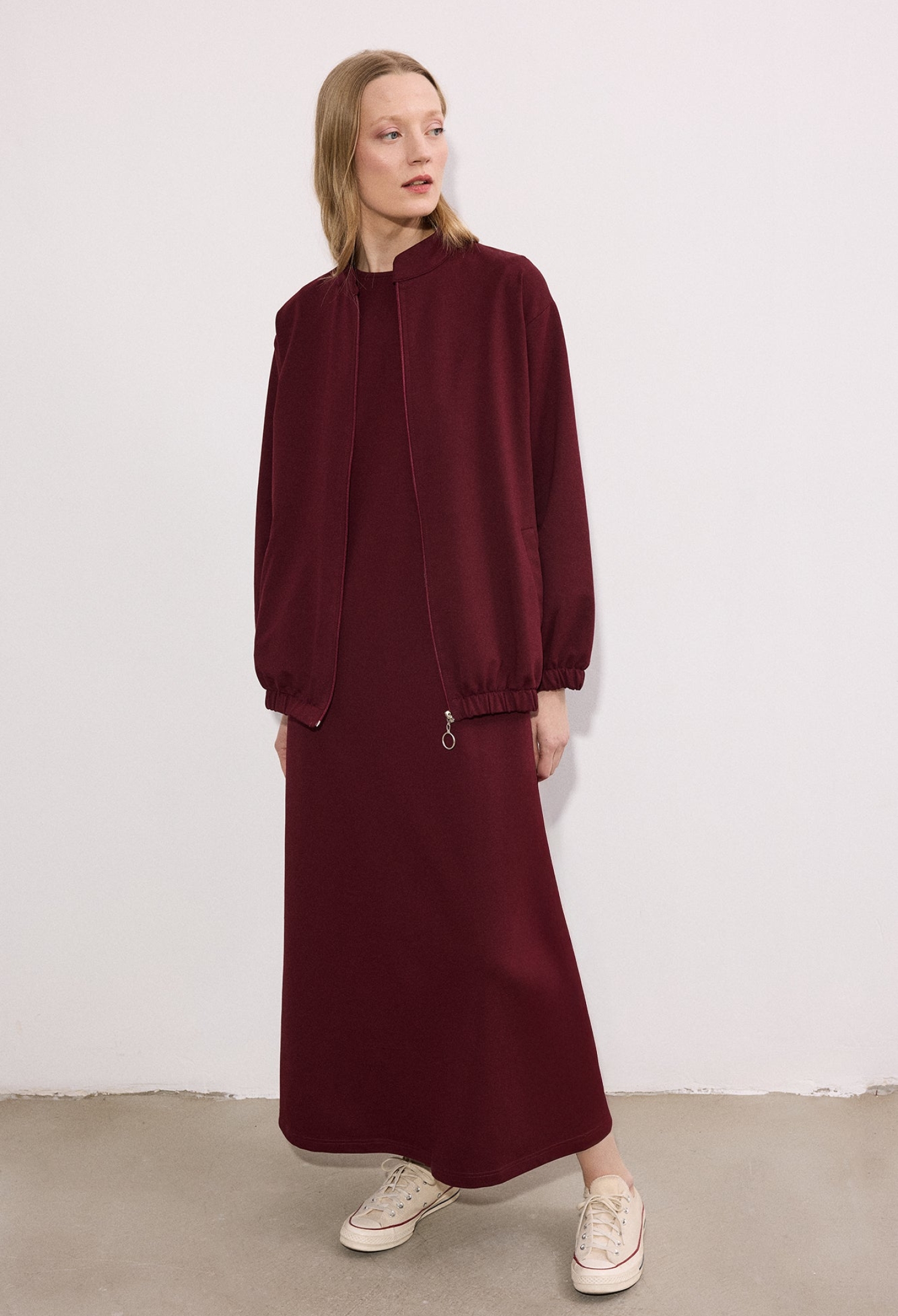 Claret Red Set With Asymmetrical Maxi Skirt - Brand: Touche Prive - Women & Kids, Baby Clothes Wholesale - TheBS Women