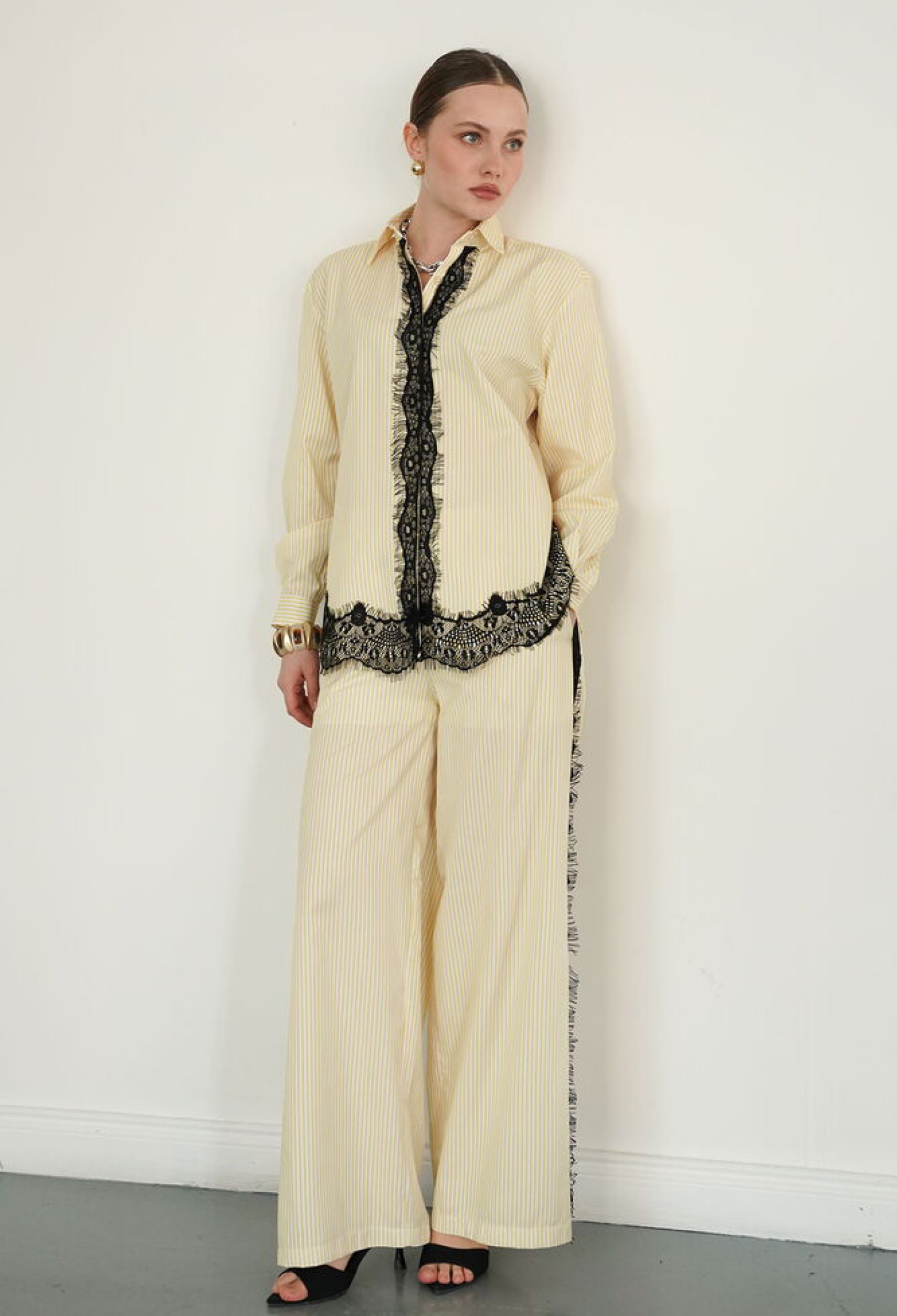 Beige Palazzo Pants Wide Leg Elegant Pull On - Brand: Topshow - Women & Kids, Baby Clothes Wholesale - TheBS Women