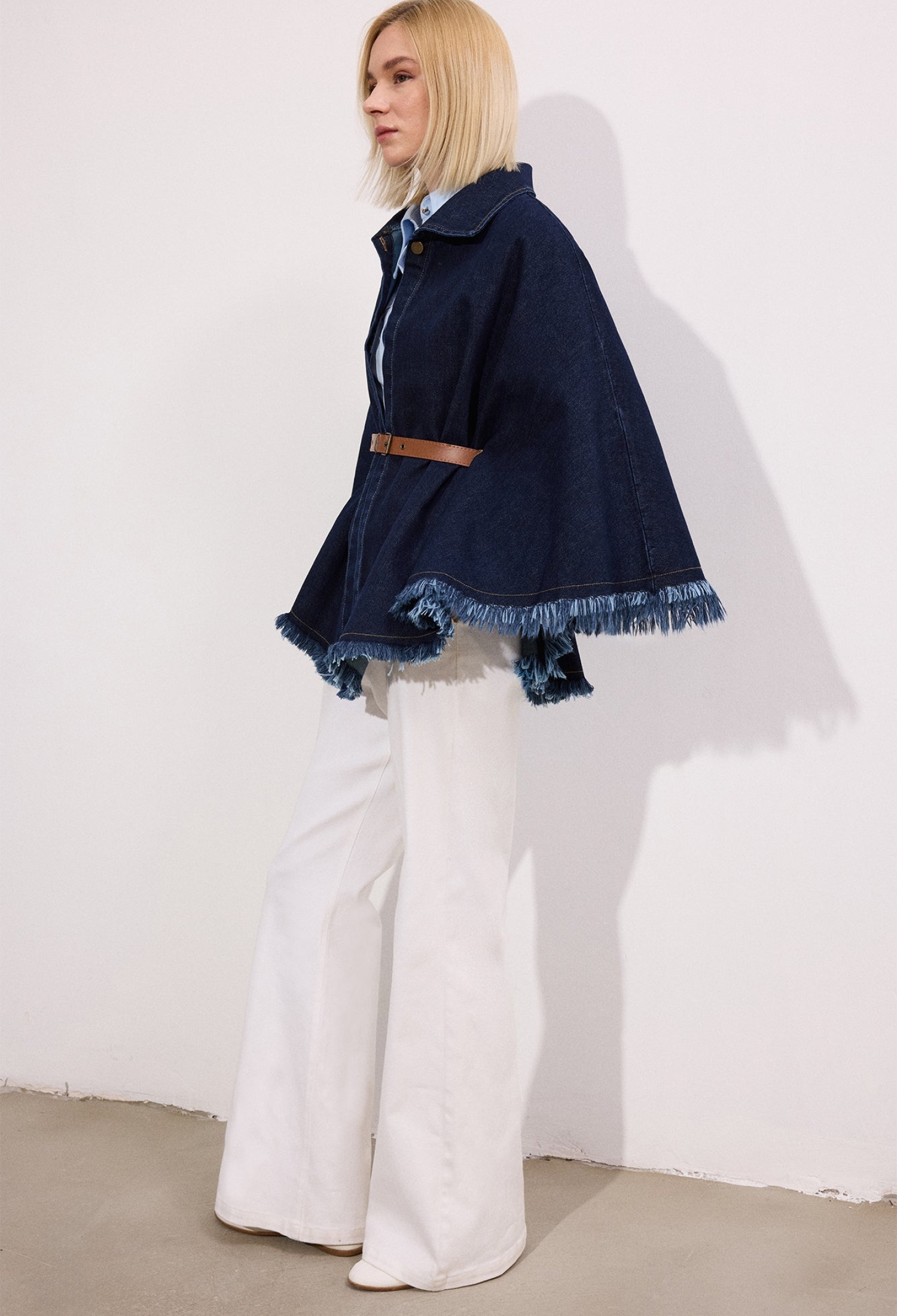 Blue Oversized Fit Casual Boho Poncho - Brand: Touche Prive - Women & Kids, Baby Clothes Wholesale - TheBS Women