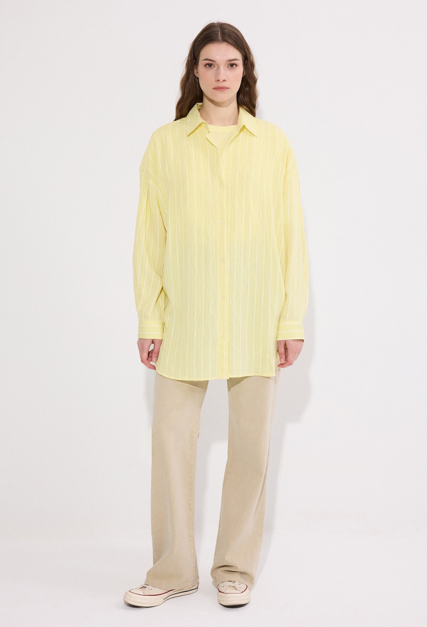 Casual Preppy Striped Oversized Shirt - Brand: Touche Prive - Women & Kids, Baby Clothes Wholesale - TheBS Women