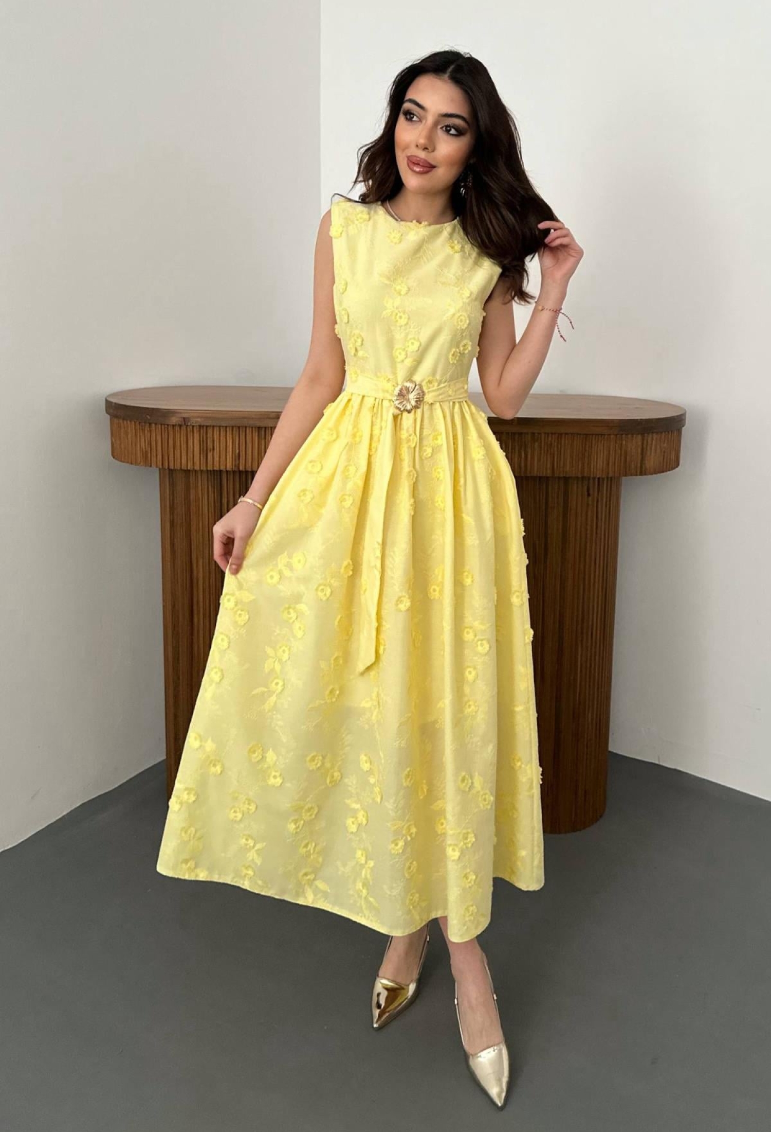 A-Line Floral Midi Dress - Brand: Elisa - Women & Kids, Baby Clothes Wholesale - TheBS Women