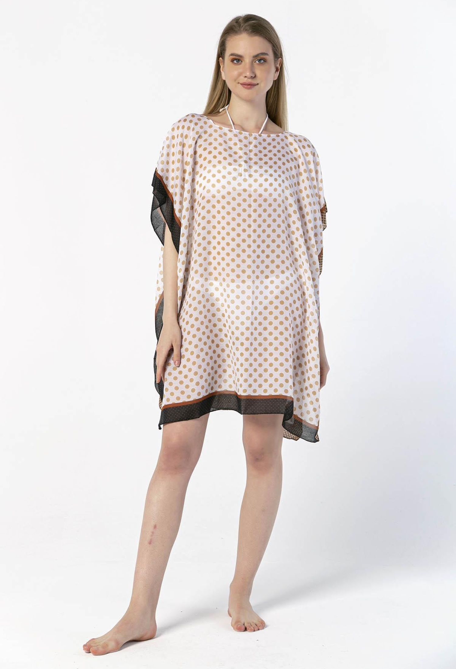 Polka Dot Color Pareo - Beige - Brand: Axesoire - Women & Kids, Baby Clothes Wholesale - TheBS Women