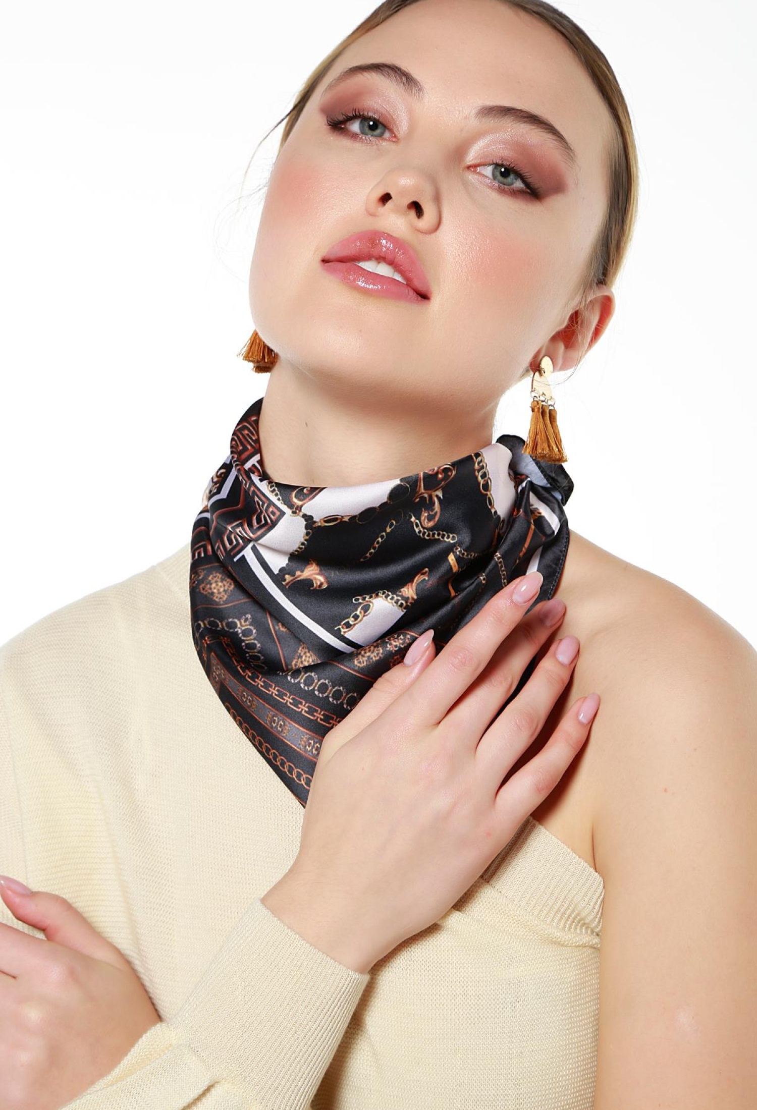 Patterned Scarf - Black - Brand: Axesoire - Women & Kids, Baby Clothes Wholesale - TheBS Women