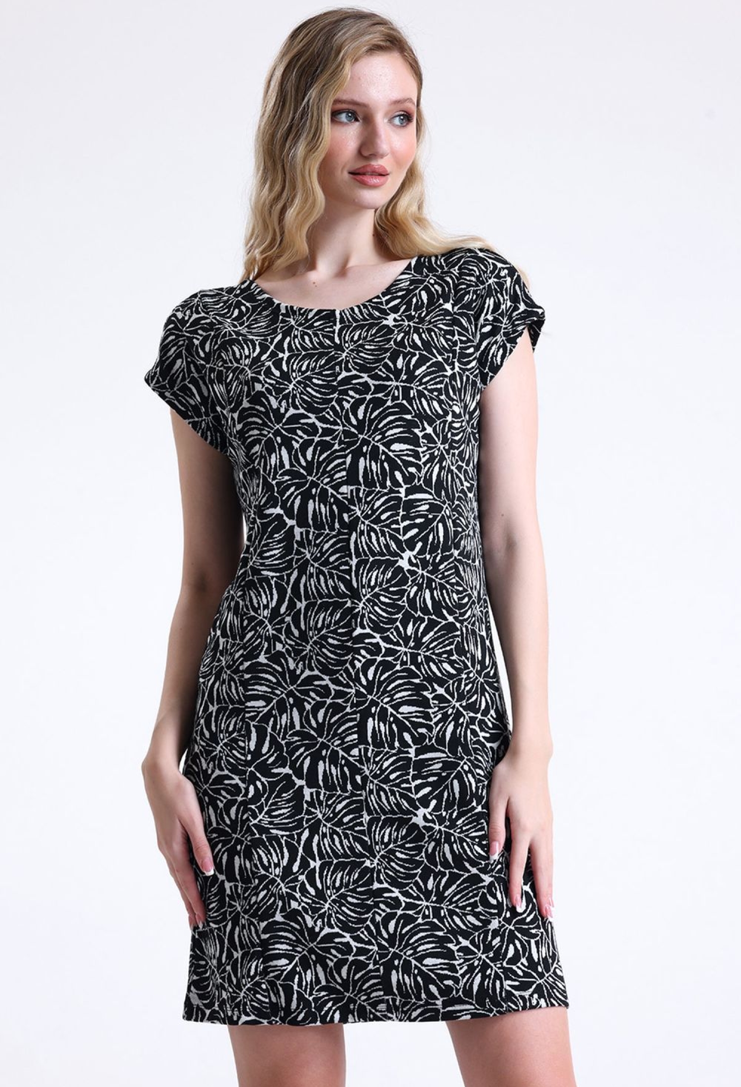 Sense Black Ecru Patterned Bodycon Dress - Brand: SENSE - Women & Kids, Baby Clothes Wholesale - TheBS Women