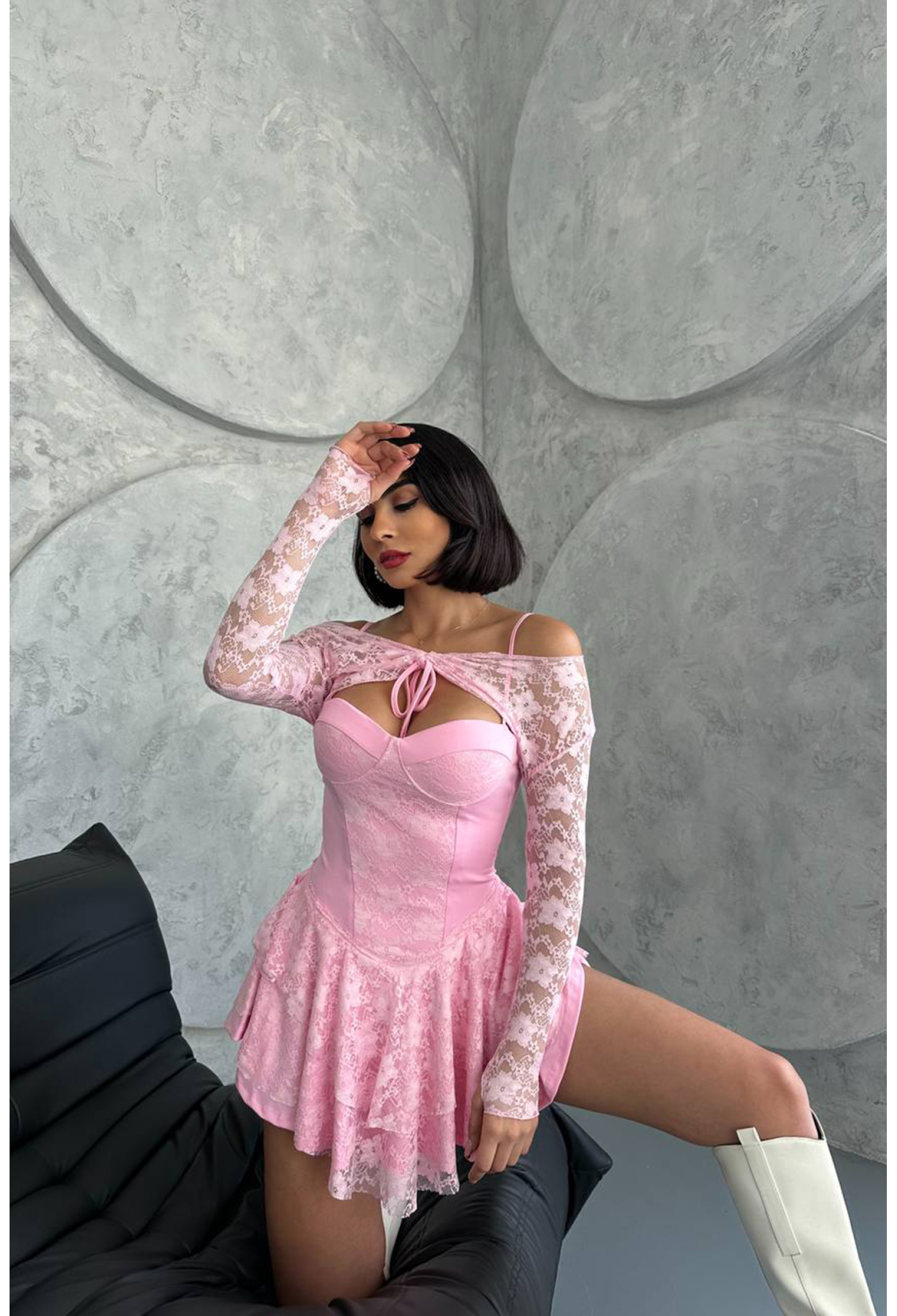 Bolero Detailed Guipure Princess Dress - Brand: Mode Roy - Women & Kids, Baby Clothes Wholesale - TheBS Women
