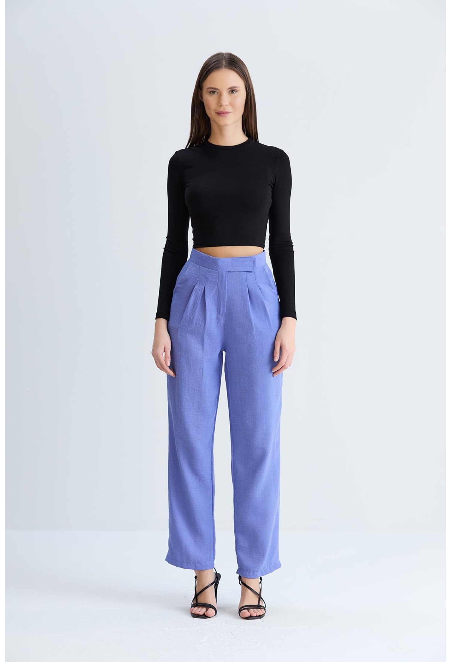 Linen Trousers With Velcro Belt - Brand: Sortie Collection - Women & Kids, Baby Clothes Wholesale - TheBS Women