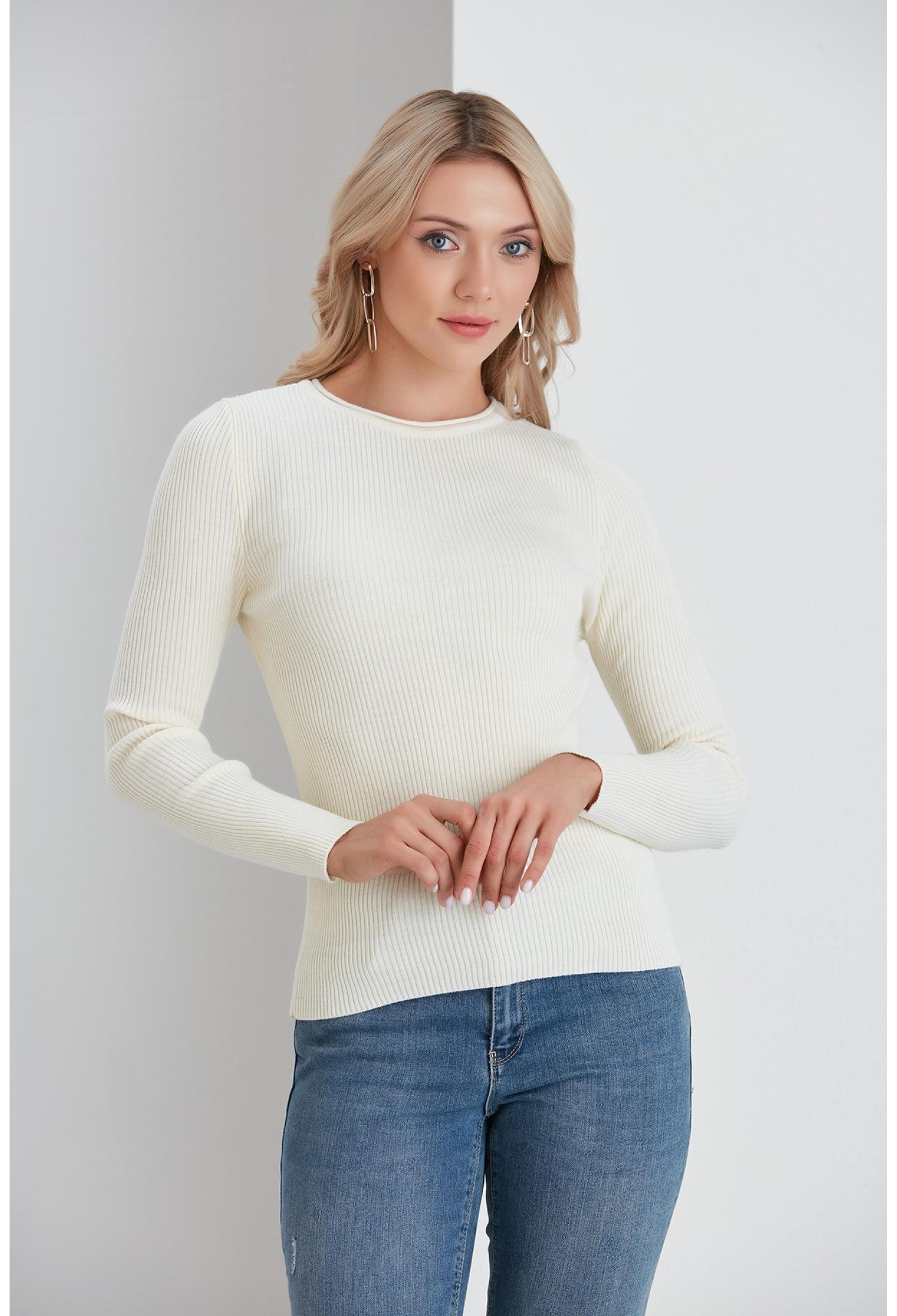 Crew Neck Thin Ribbed Sweater - Brand: Sortie Collection - Women & Kids, Baby Clothes Wholesale - TheBS Women