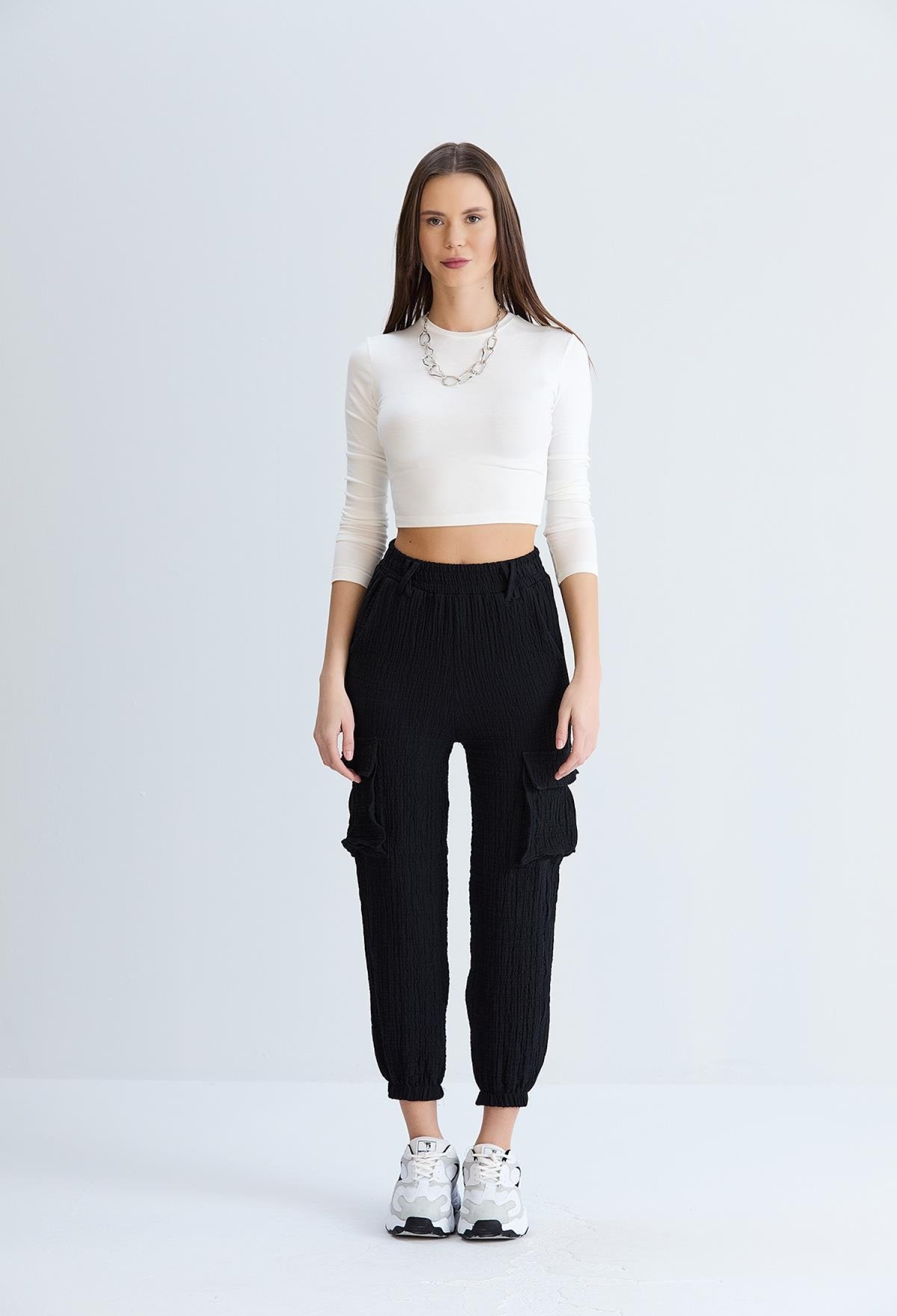 Cargo Pocket Seersucker Trousers - Brand: Sortie Collection - Women & Kids, Baby Clothes Wholesale - TheBS Women