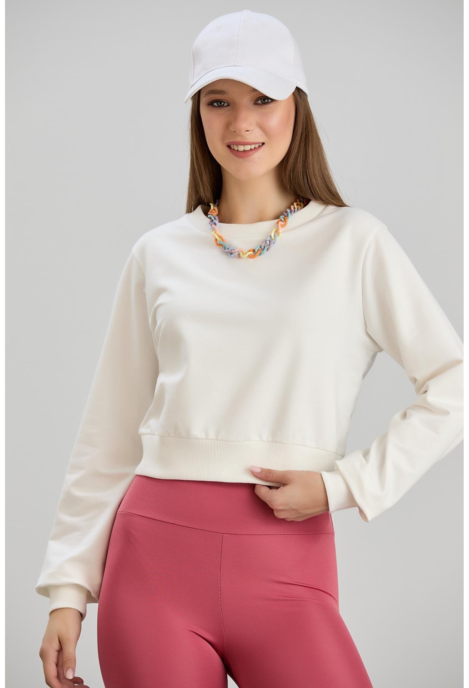Crew Neck Two Thread Crop Sweat - Brand: Sortie Collection - Women & Kids, Baby Clothes Wholesale - TheBS Women