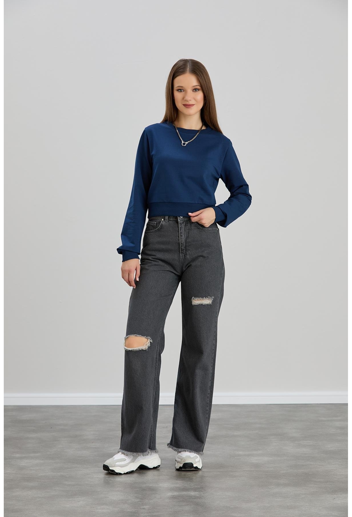 Crew Neck Two Thread Crop Sweat - Brand: Sortie Collection - Women & Kids, Baby Clothes Wholesale - TheBS Women