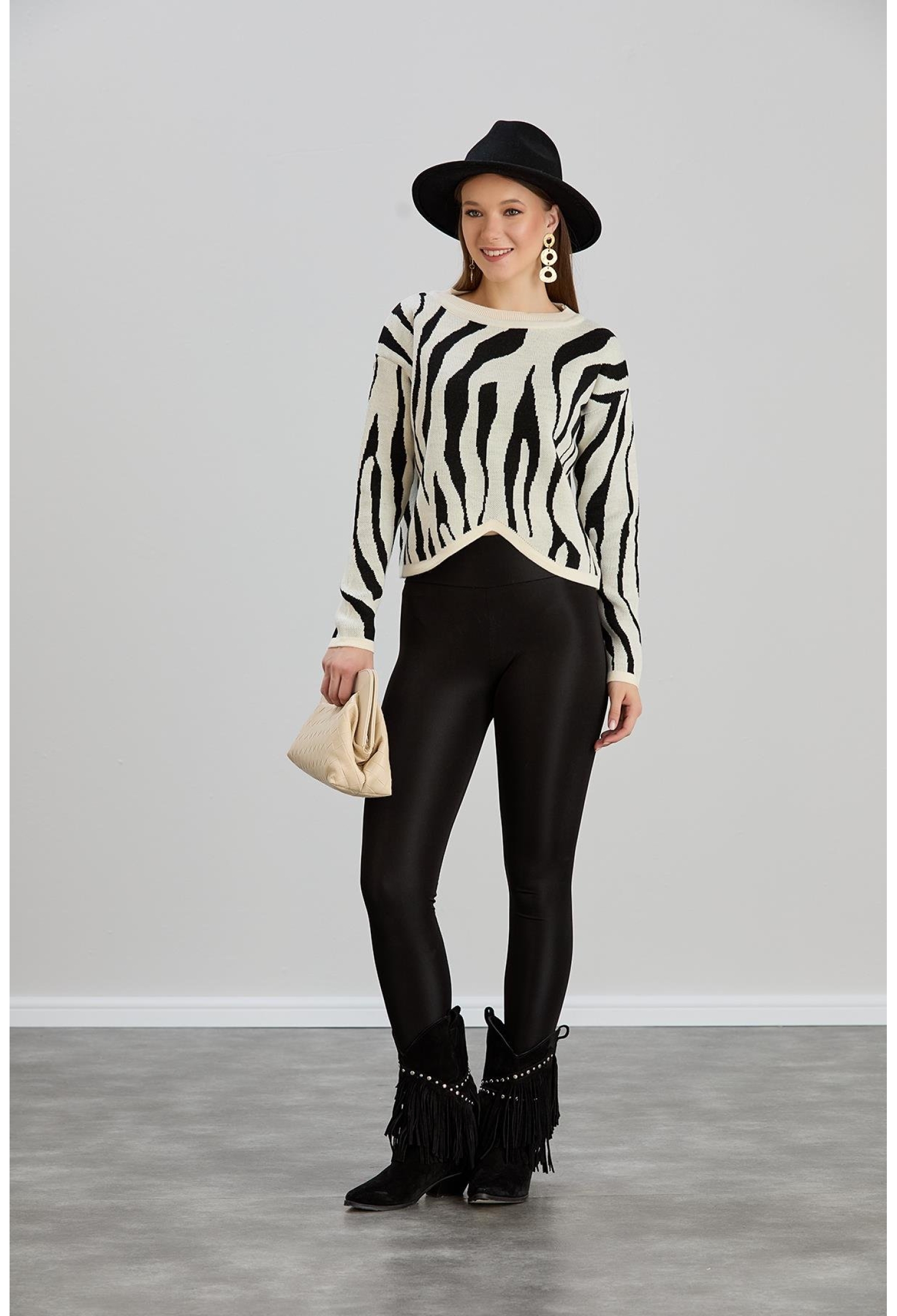 Zebra Patterned Sweater - Brand: Sortie Collection - Women & Kids, Baby Clothes Wholesale - TheBS Women