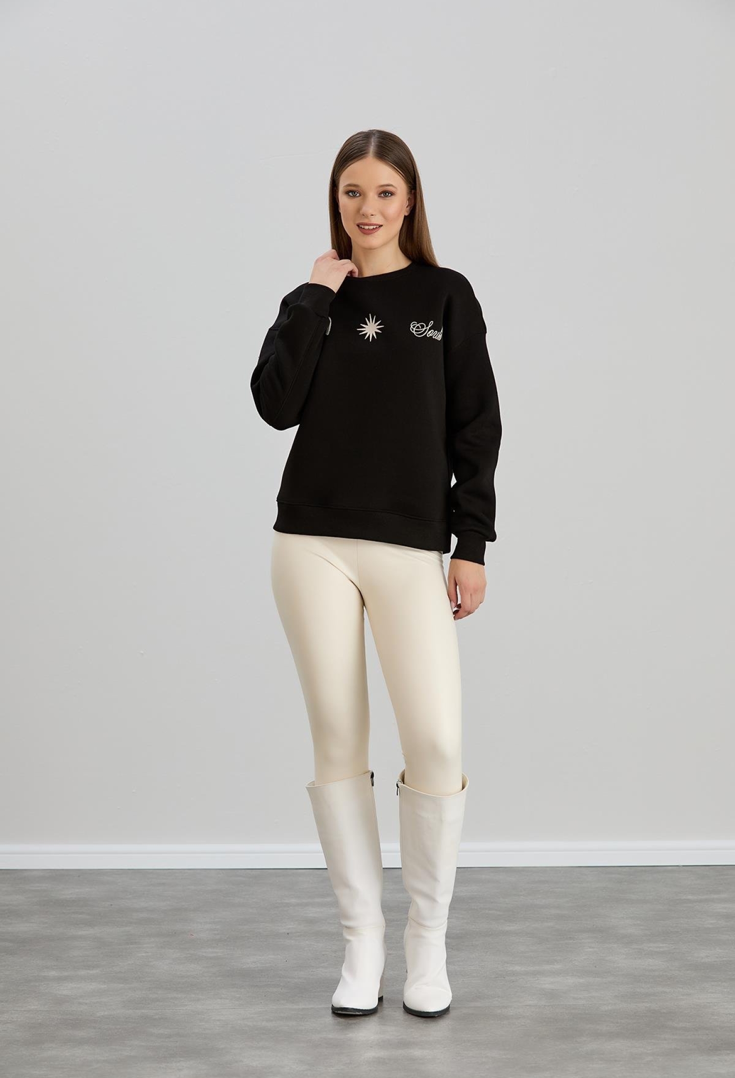 Sun Printed Crew Neck Three Thread Sweater - Brand: Sortie Collection - Women & Kids, Baby Clothes Wholesale - TheBS Women