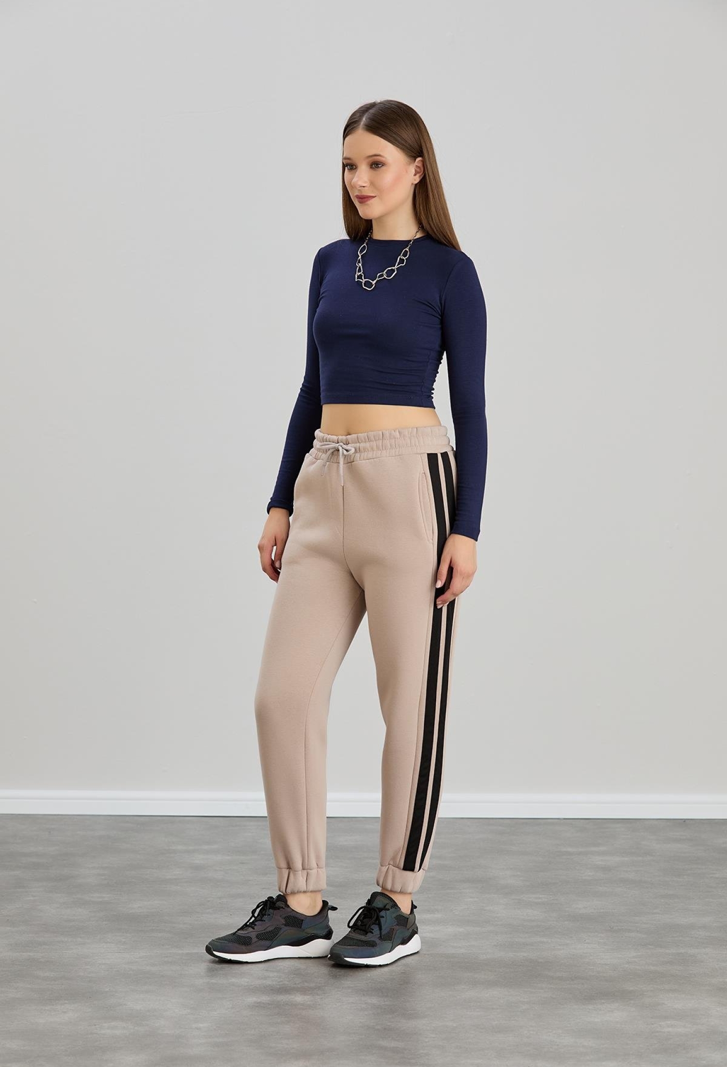 Side Striped Leg Elastic Three Thread Sweatpants - Brand: Sortie Collection - Women & Kids, Baby Clothes Wholesale - TheBS Women