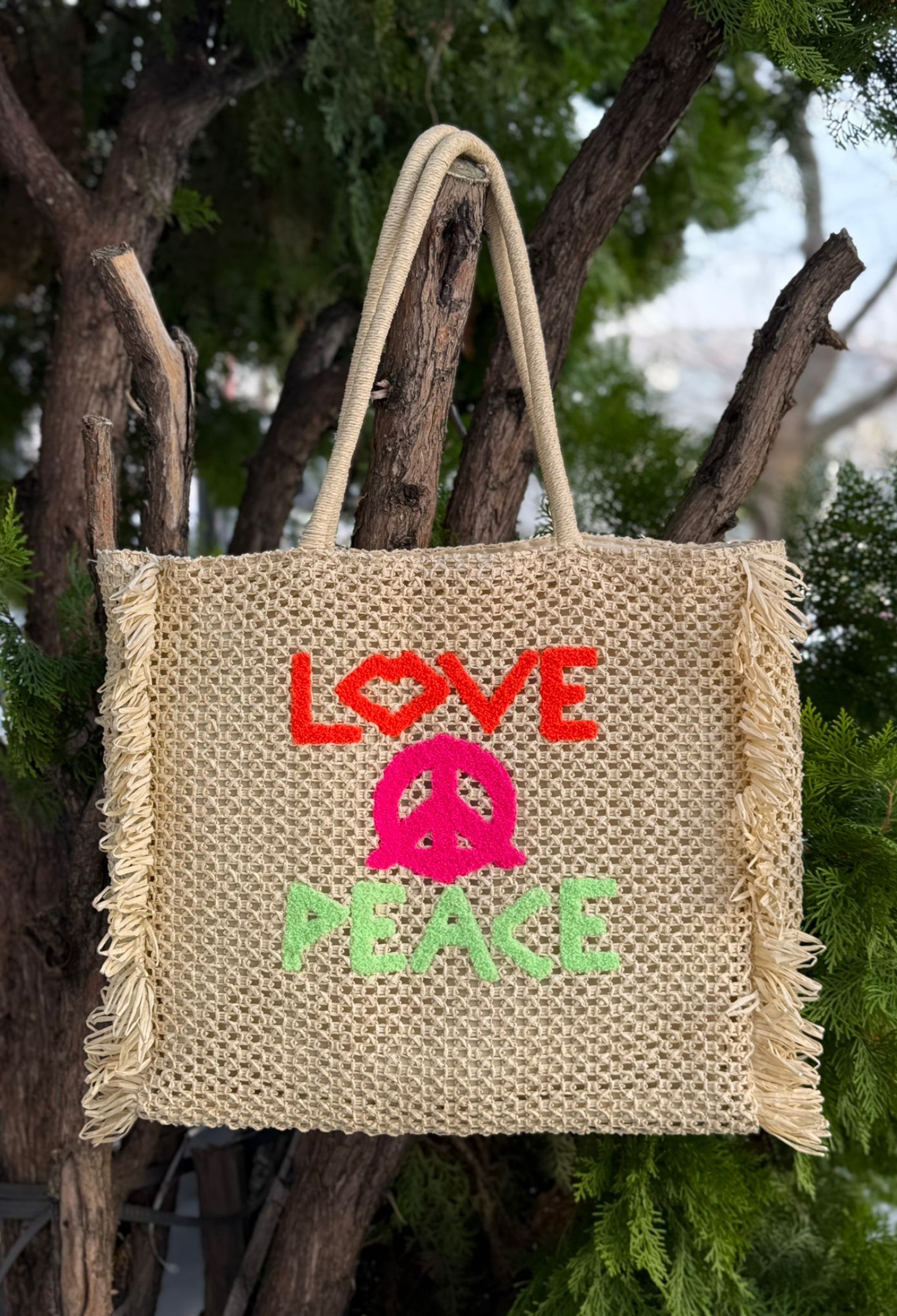 Hand Knit Embroidered Straw Bag - Brand: Axesoire - Women & Kids, Baby Clothes Wholesale - TheBS Women