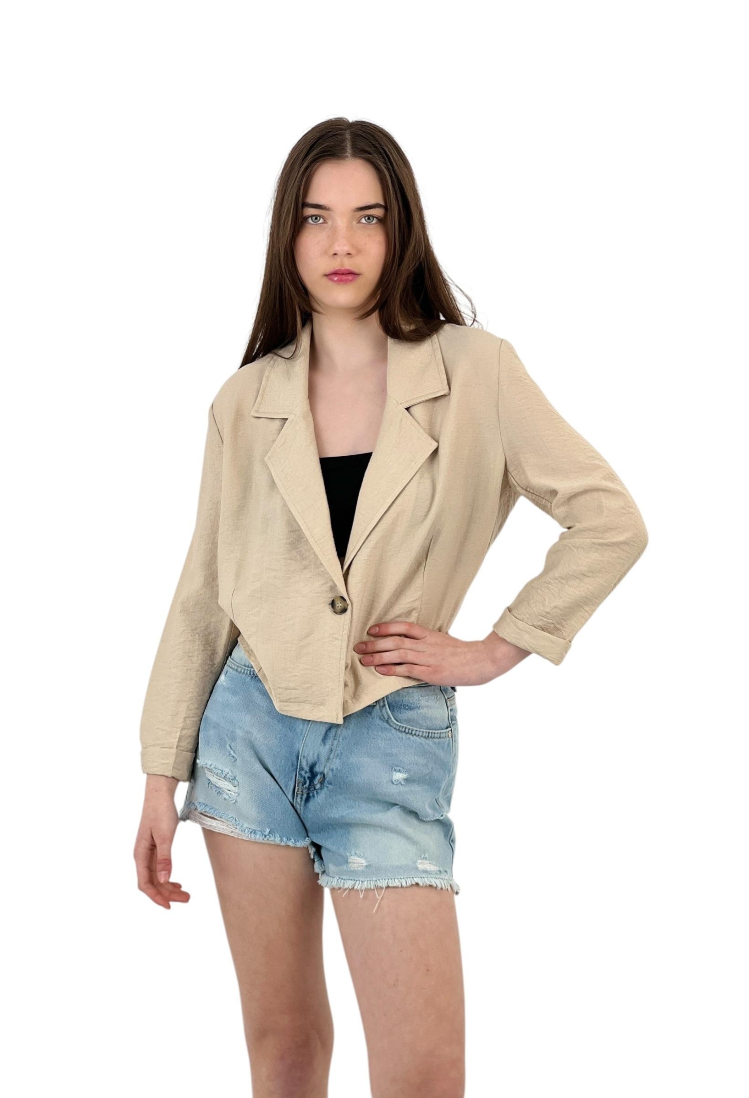 Short Cut Double-breasted Jacket Complementing Elegance - Brand: MISS POEM - Women & Kids, Baby Clothes Wholesale - TheBS Women