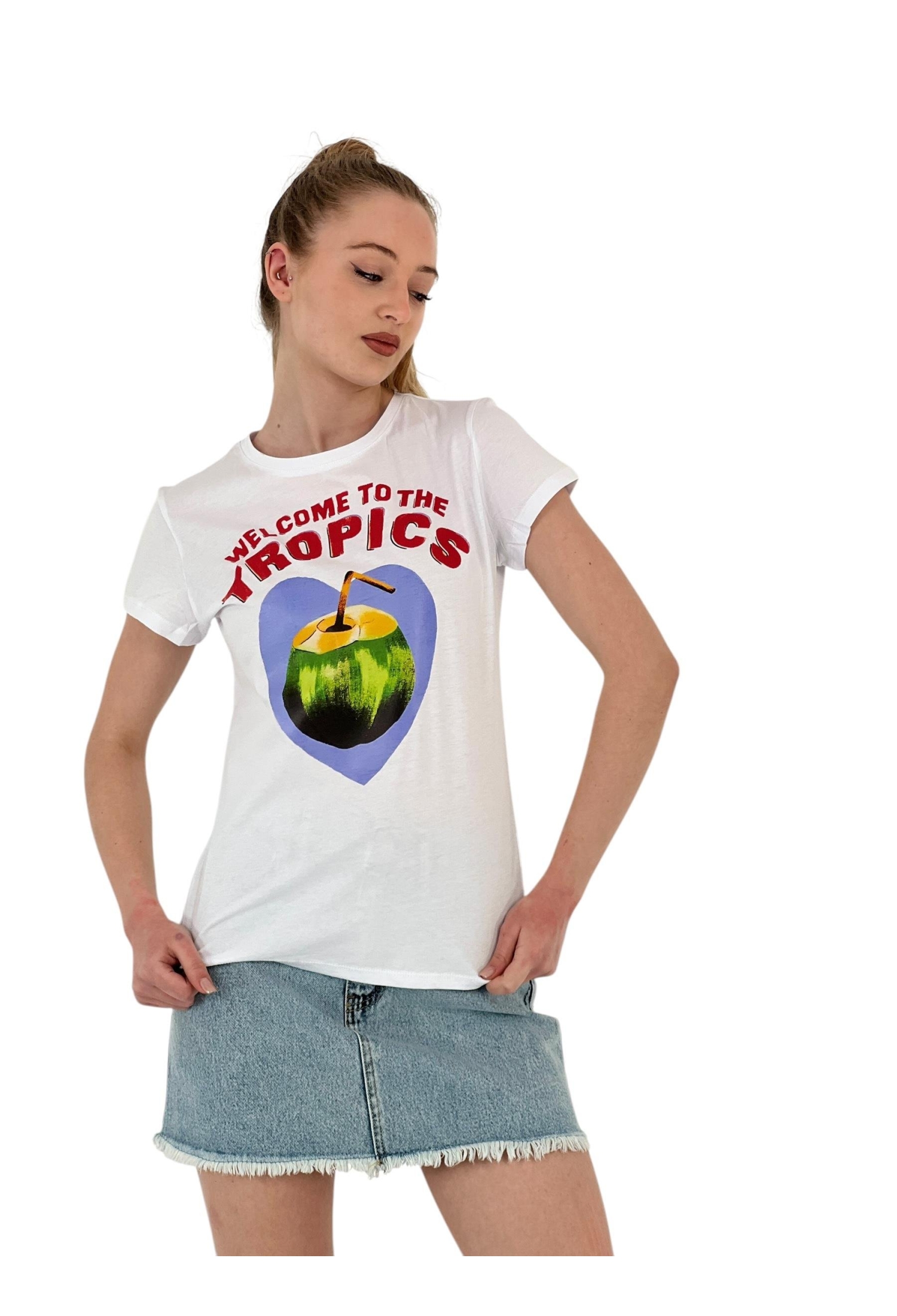 Fruit Printed Short Sleeve Summer Black T-shirt - Brand: MISS POEM - Women & Kids, Baby Clothes Wholesale - TheBS Women