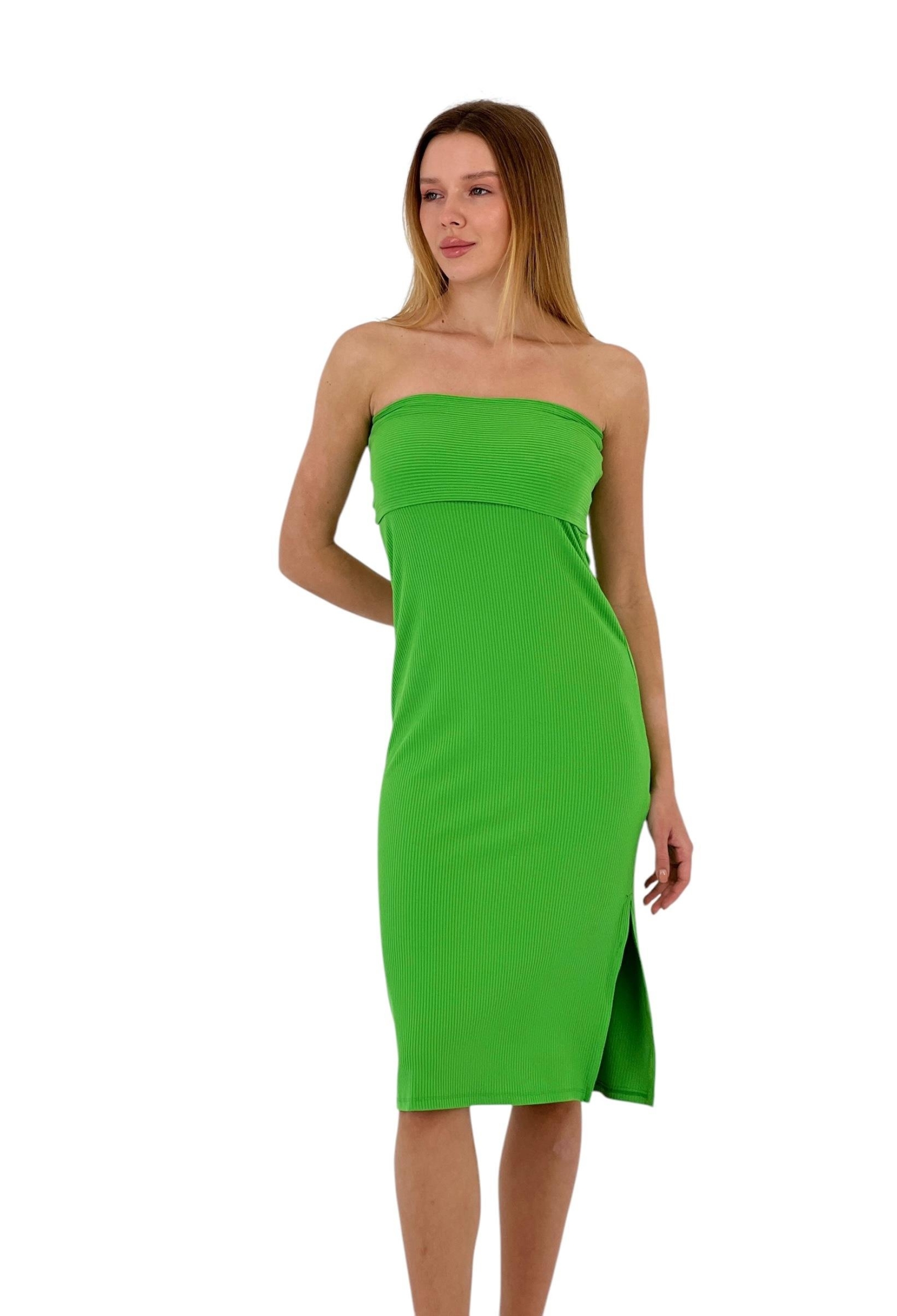 Textured Strapless Midi Dress - Four Color Options - Brand: MISS POEM - Women & Kids, Baby Clothes Wholesale - TheBS Women