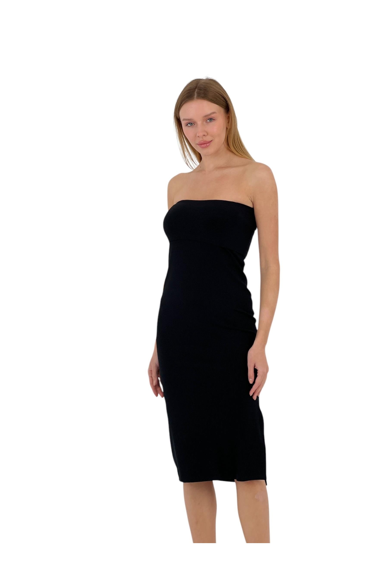 Textured Strapless Midi Dress - Four Color Options - Brand: MISS POEM - Women & Kids, Baby Clothes Wholesale - TheBS Women