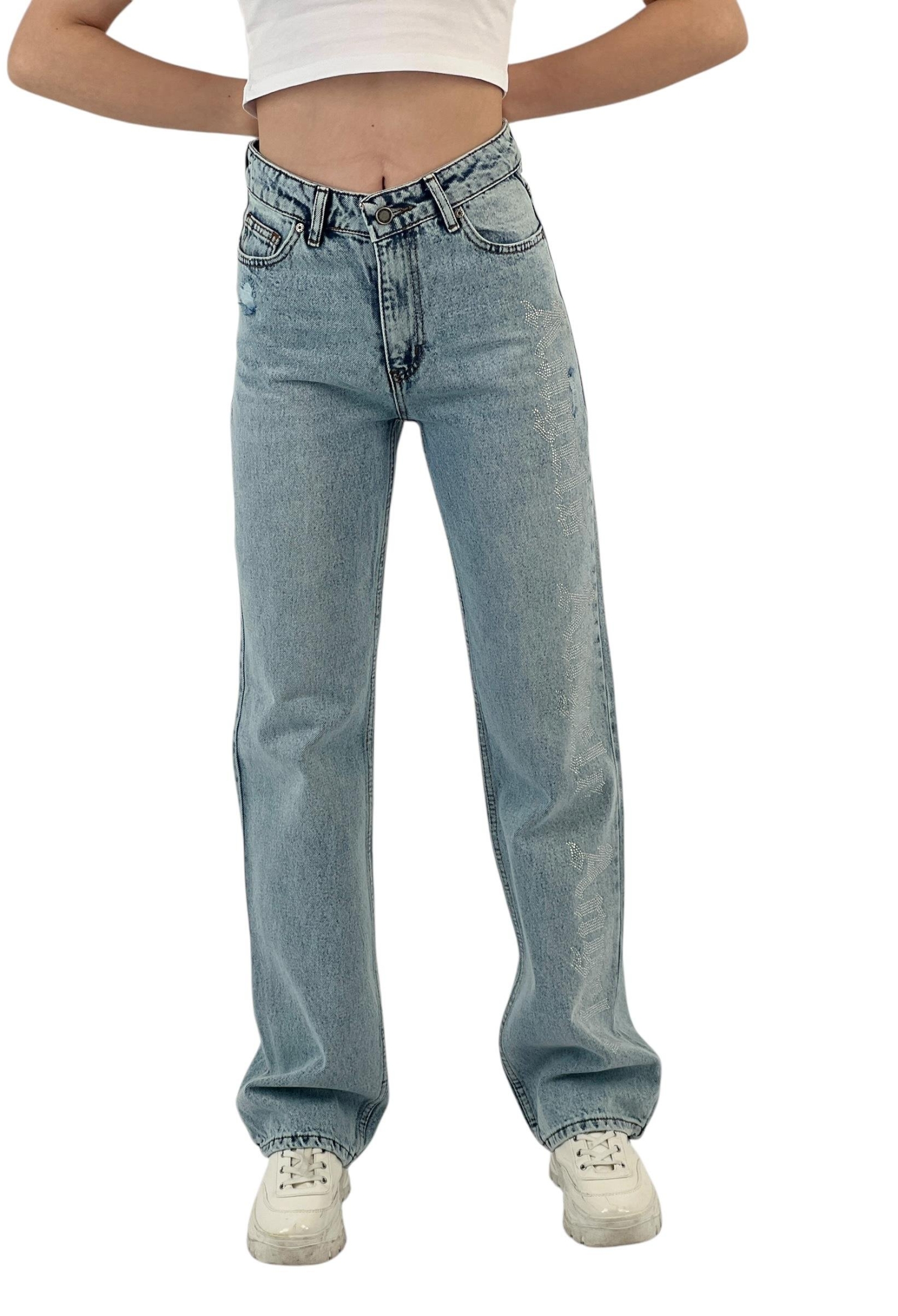 Make White Leg Denim Angels Stone. - Brand: MISS POEM - Women & Kids, Baby Clothes Wholesale - TheBS Women