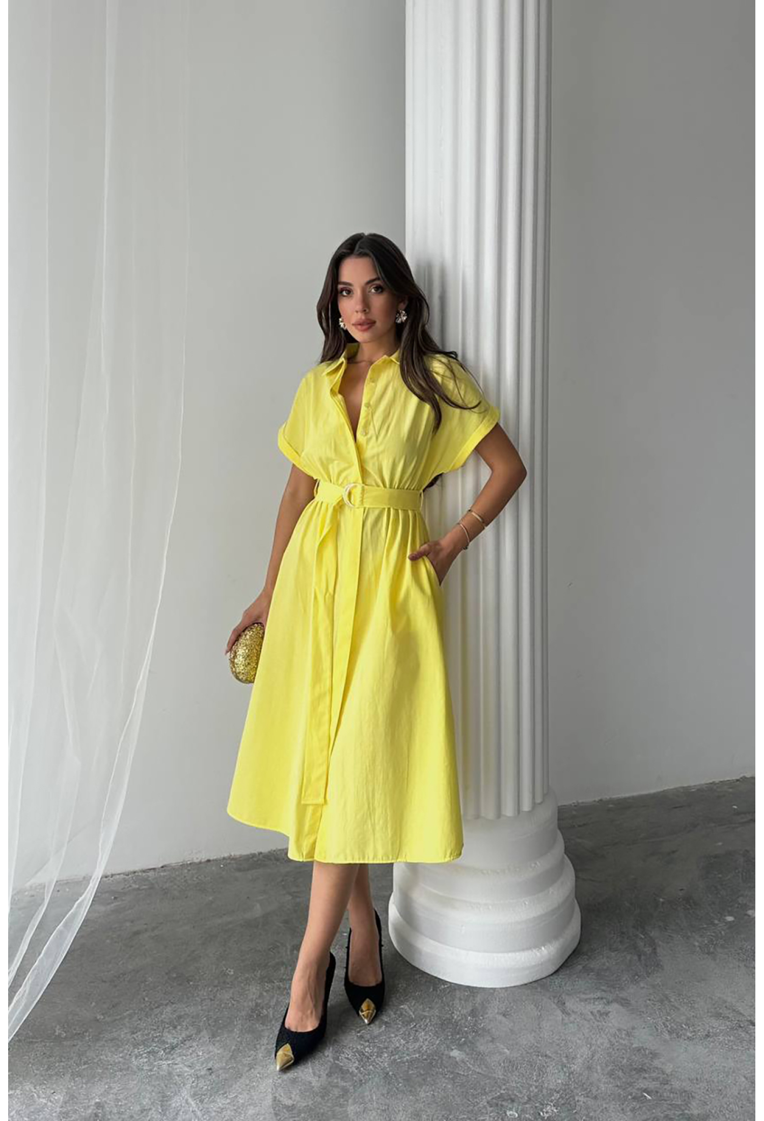 Poplin Fabric Shirt Dress - Brand: Mode Roy - Women & Kids, Baby Clothes Wholesale - TheBS Women