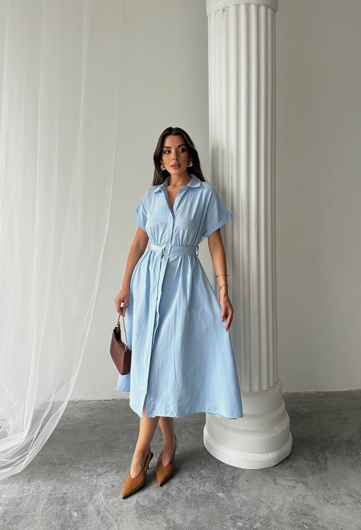 Poplin Fabric Shirt Dress - Brand: Mode Roy - Women & Kids, Baby Clothes Wholesale - TheBS Women