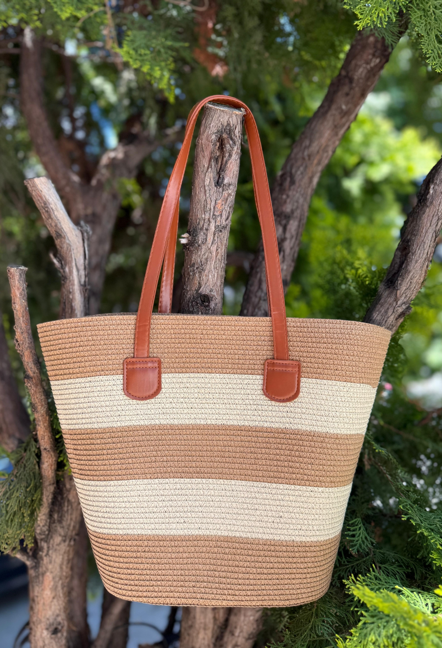 Straw Bag - Camel - Brand: Axesoire - Women & Kids, Baby Clothes Wholesale - TheBS Women