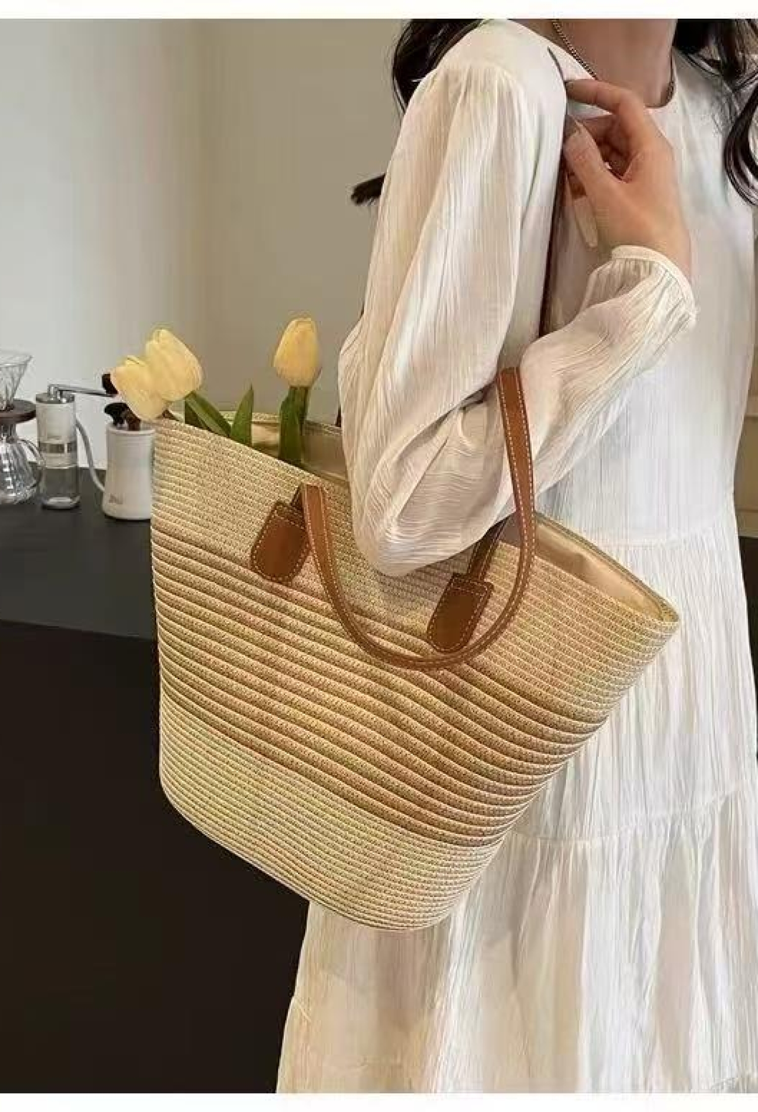 Camel Straw Bag - Brand: Axesoire - Women & Kids, Baby Clothes Wholesale - TheBS Women