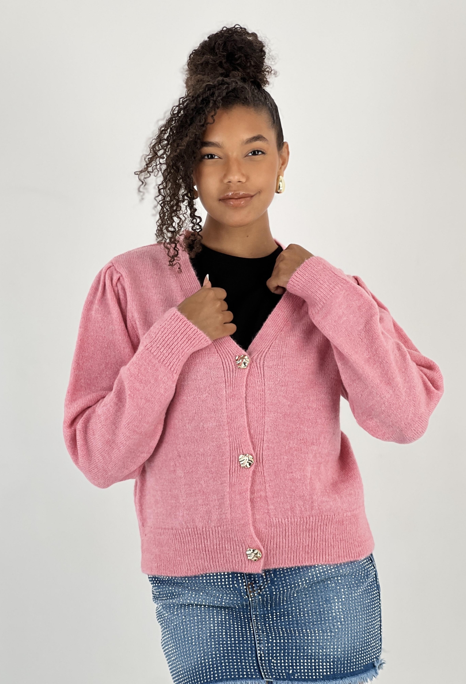 Pink Casual Cute Preppy Vintage Elegant Retro Cardigan - Brand: MISS POEM - Women & Kids, Baby Clothes Wholesale - TheBS Women