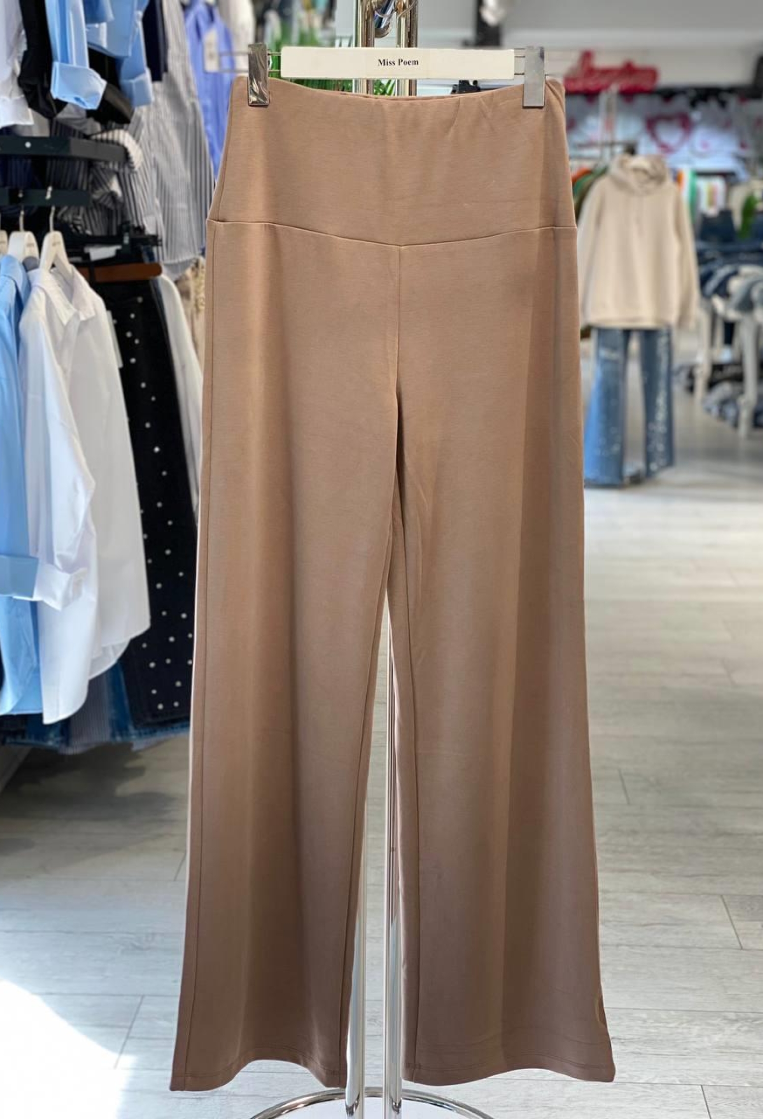 Beige Palazzo Pants Wide Leg High Waist - Brand: MISS POEM - Women & Kids, Baby Clothes Wholesale - TheBS Women