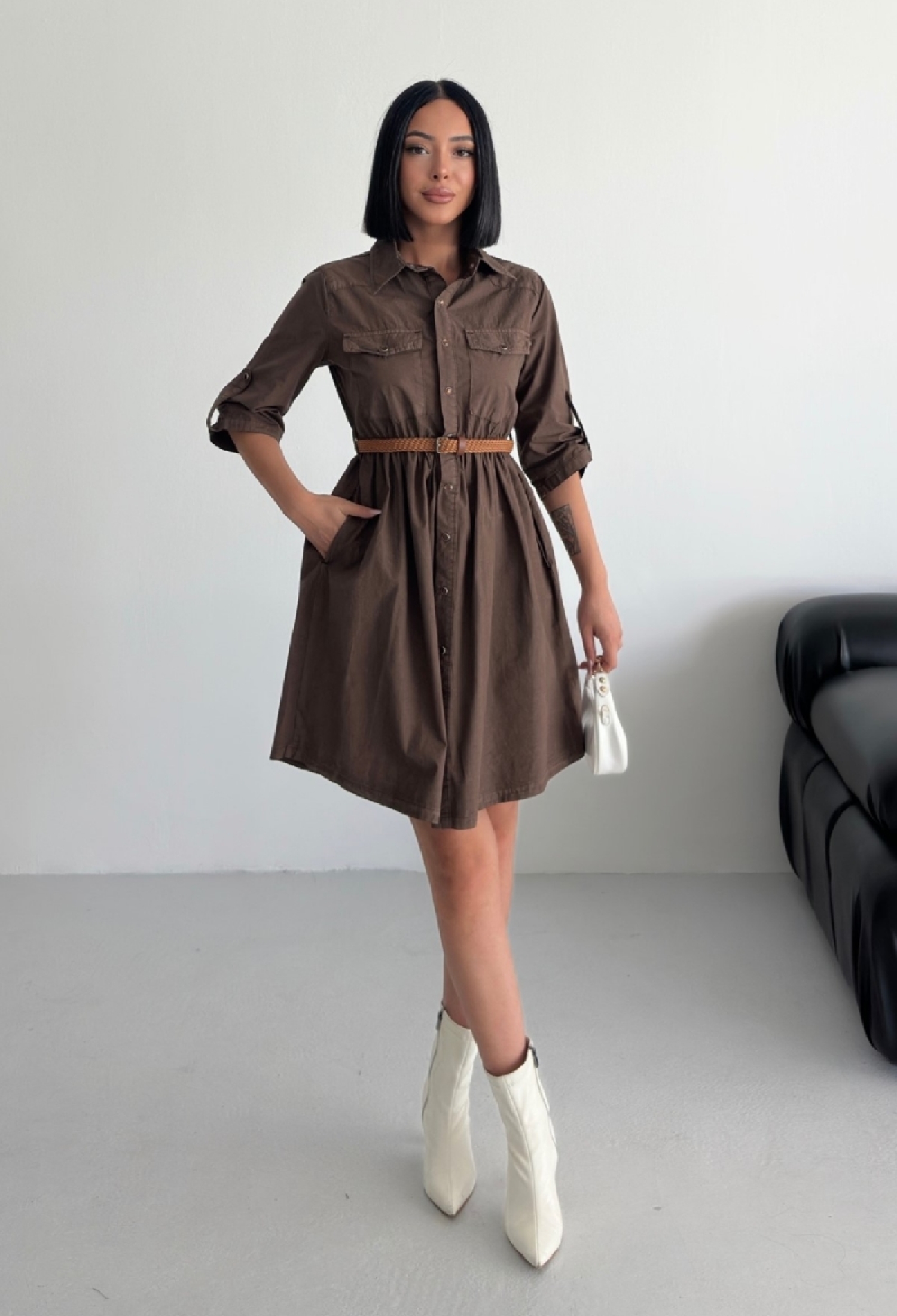 Casual Elegant Shirt Dress With Notched Neck - Brand: XLove - Women & Kids, Baby Clothes Wholesale - TheBS Women