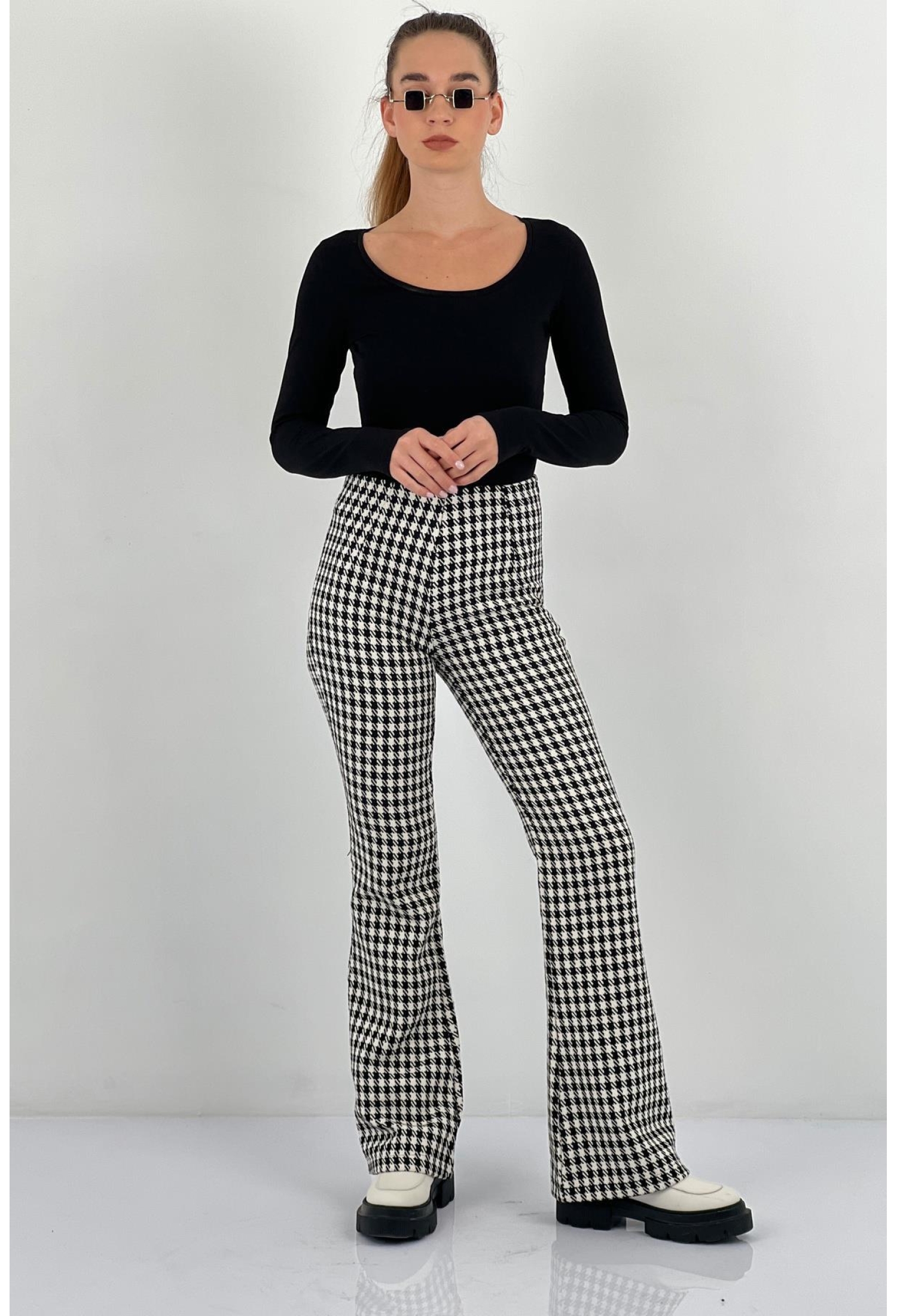 Houndstooth Retro Mom Pants - Brand: MISS POEM - Women & Kids, Baby Clothes Wholesale - TheBS Women