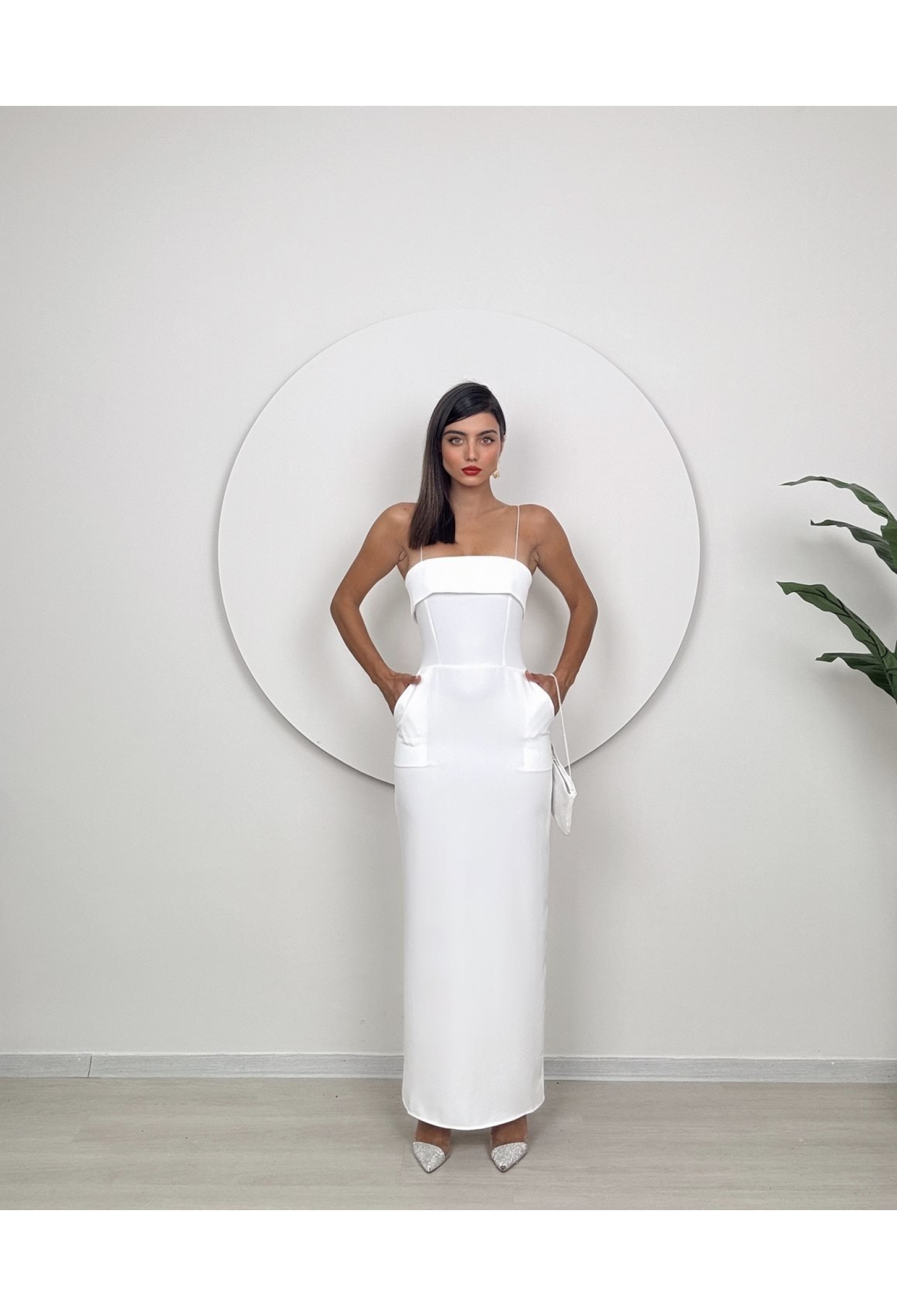 Elegant White Slip Dress With Polo Neck And Cap Sleeves - Brand: Miss Janell - Women & Kids, Baby Clothes Wholesale - TheBS Women
