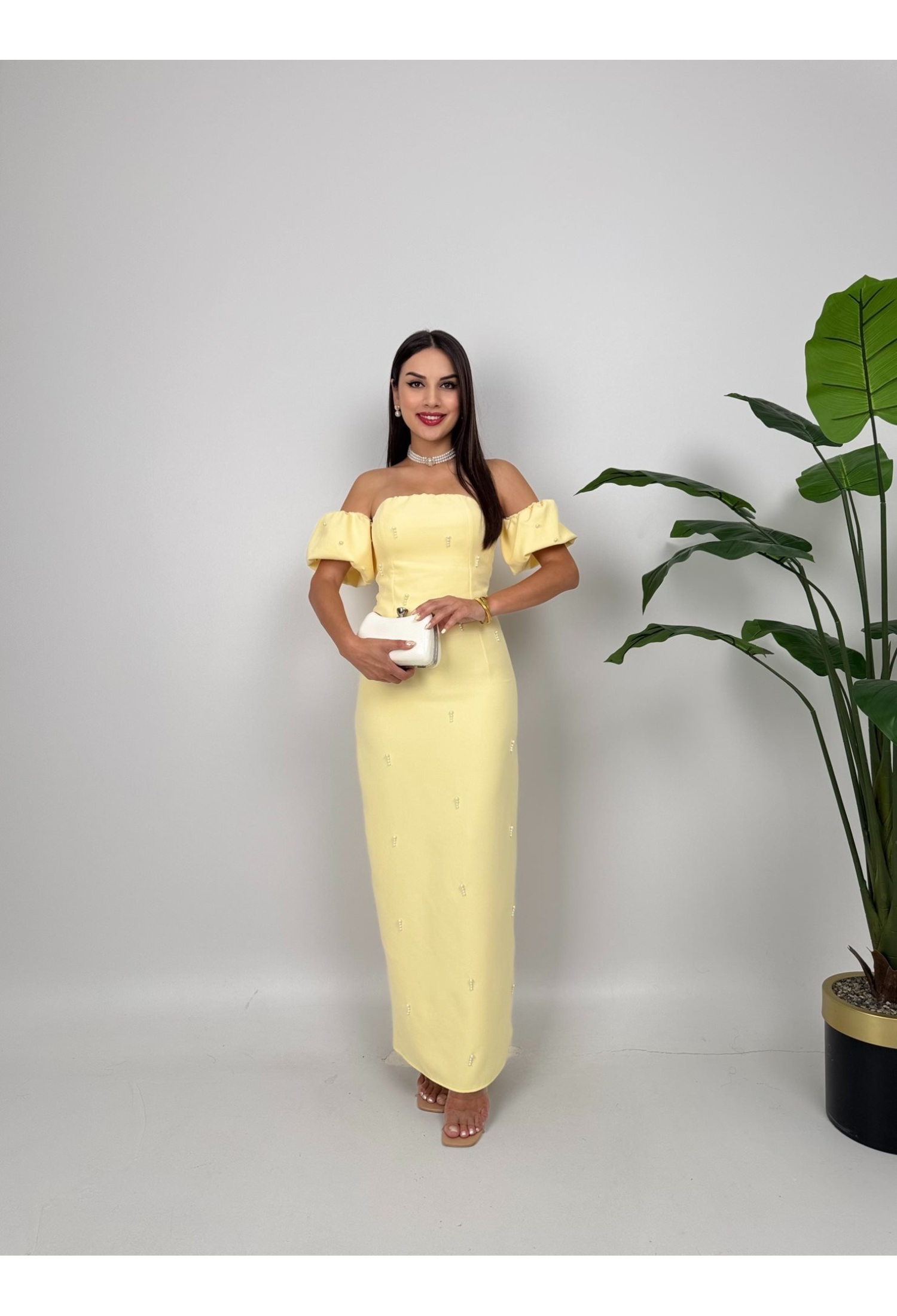 ElegantSheath Dress With Puff Cap Sleeves - Brand: Miss Janell - Women & Kids, Baby Clothes Wholesale - TheBS Women