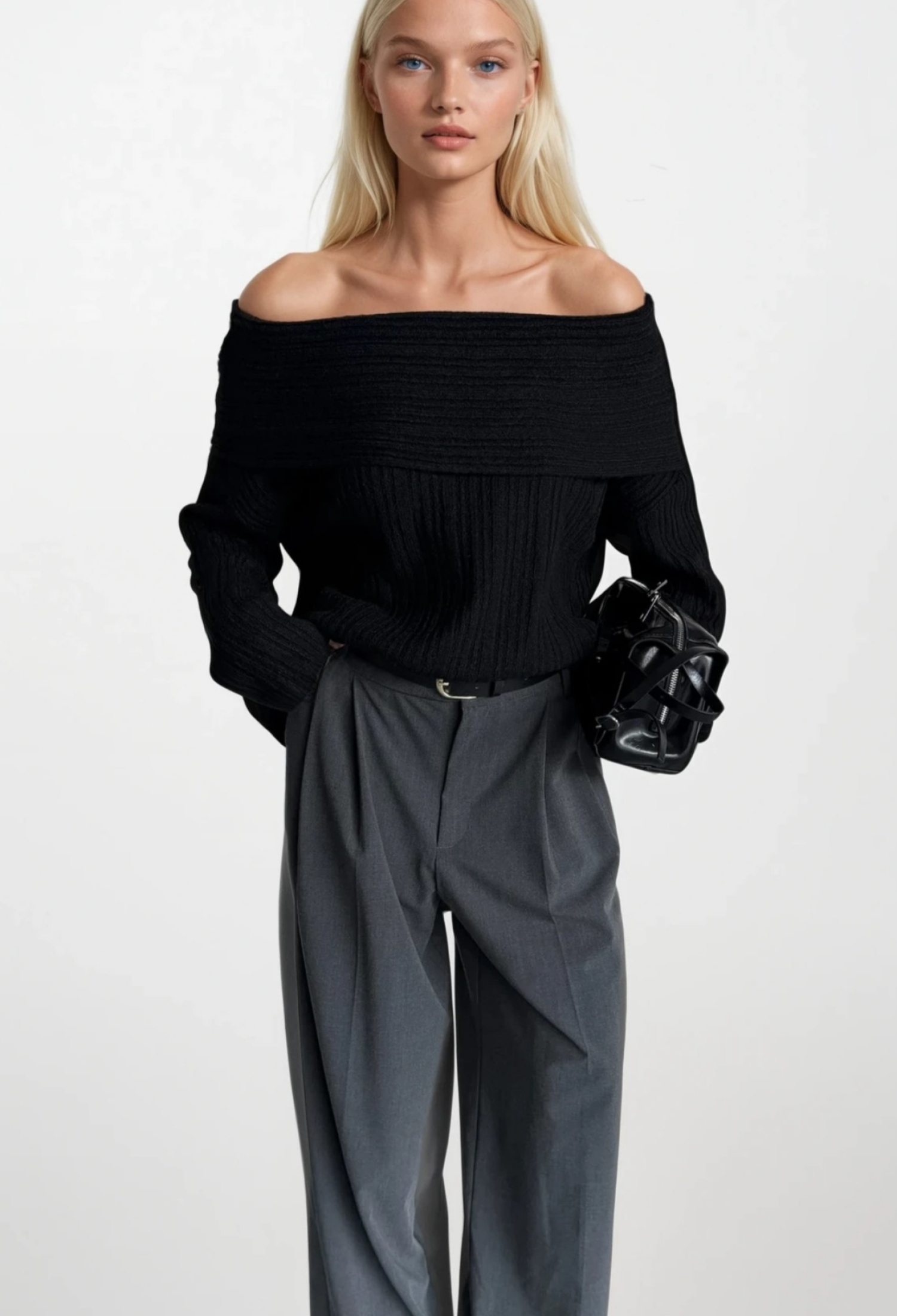 Sweater With Off Shoulder Neckline - Brand: Black Fashion - Women & Kids, Baby Clothes Wholesale - TheBS Women