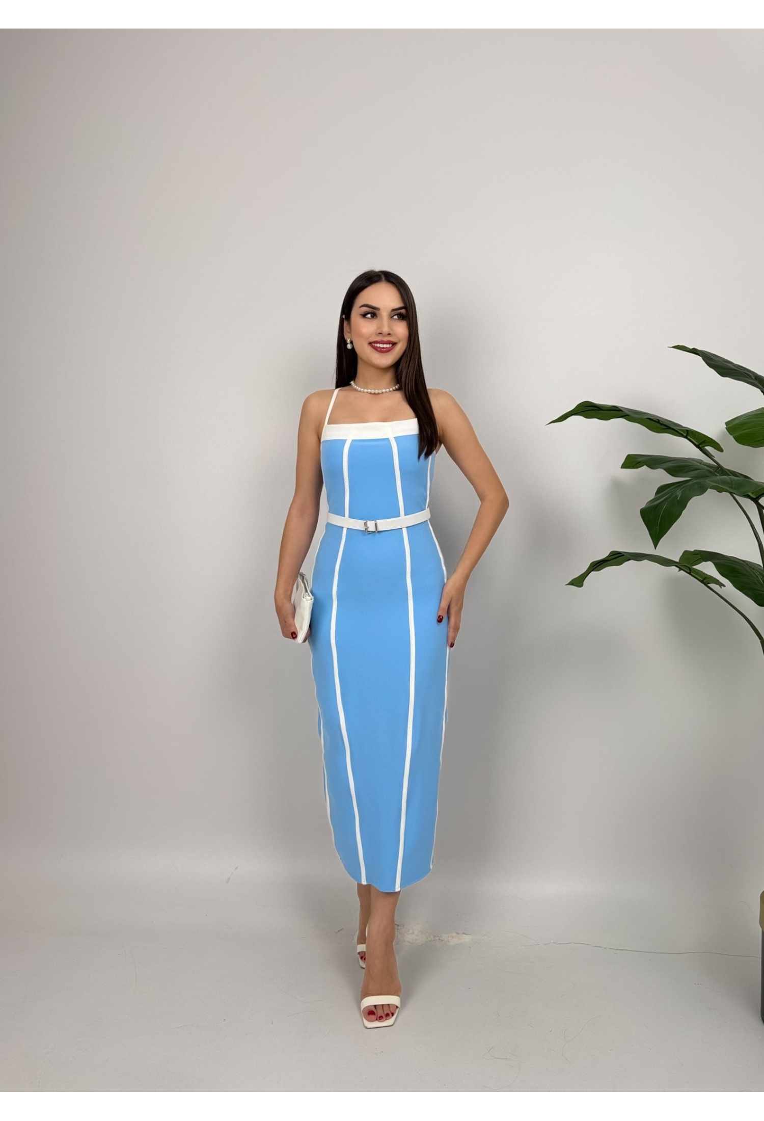 Striped Bodycon Midi Dress - Brand: Miss Janell - Women & Kids, Baby Clothes Wholesale - TheBS Women